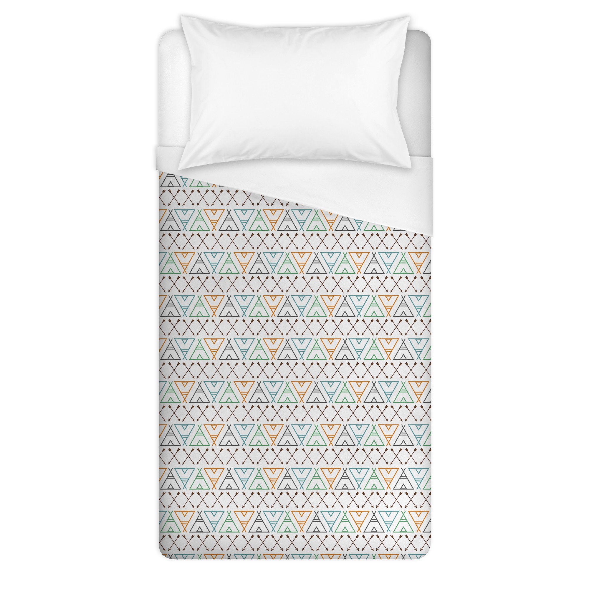 Arrows and Teepees Pattern Twin Brushed Poly Duvet