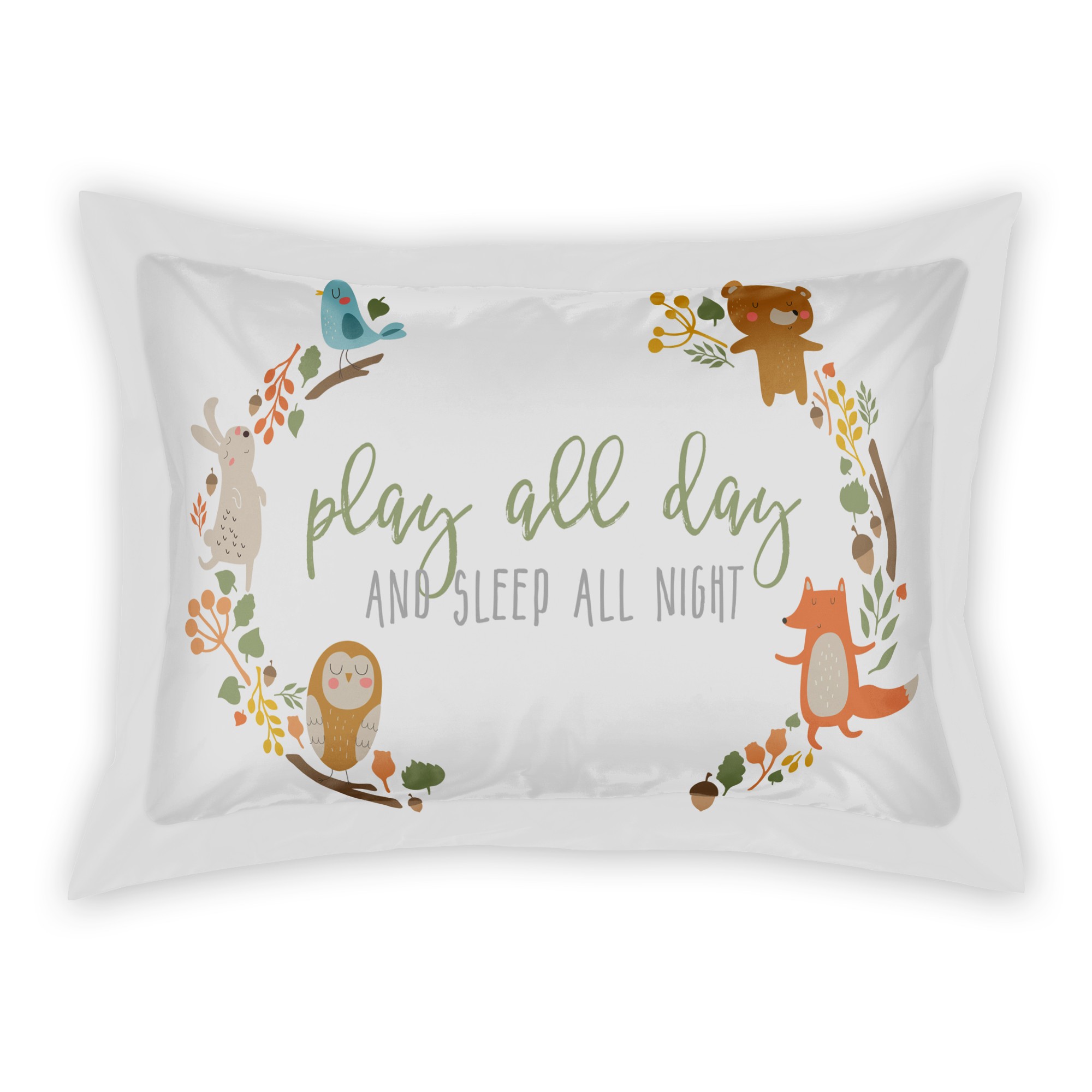 Play All Day And Sleep All Night Animal Pattern Standard Brushed Poly Sham