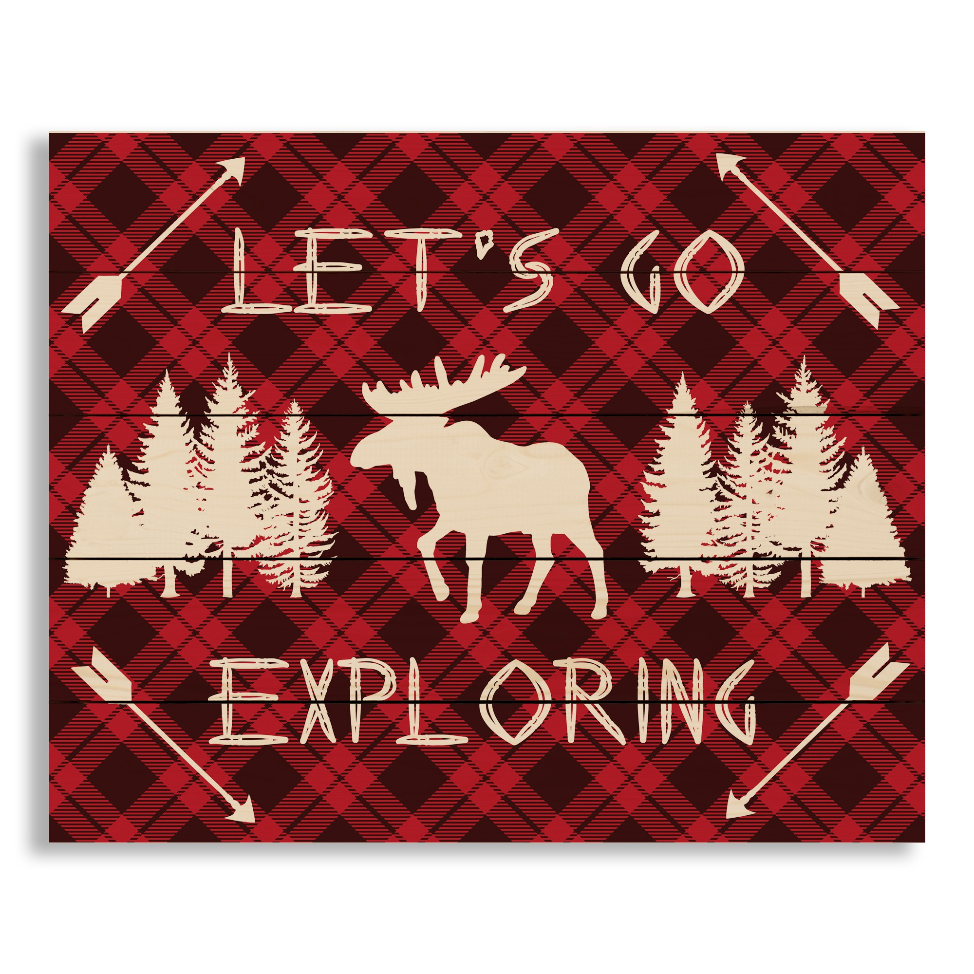 Let's Go Exploring 22x18 Pallet Wood Art