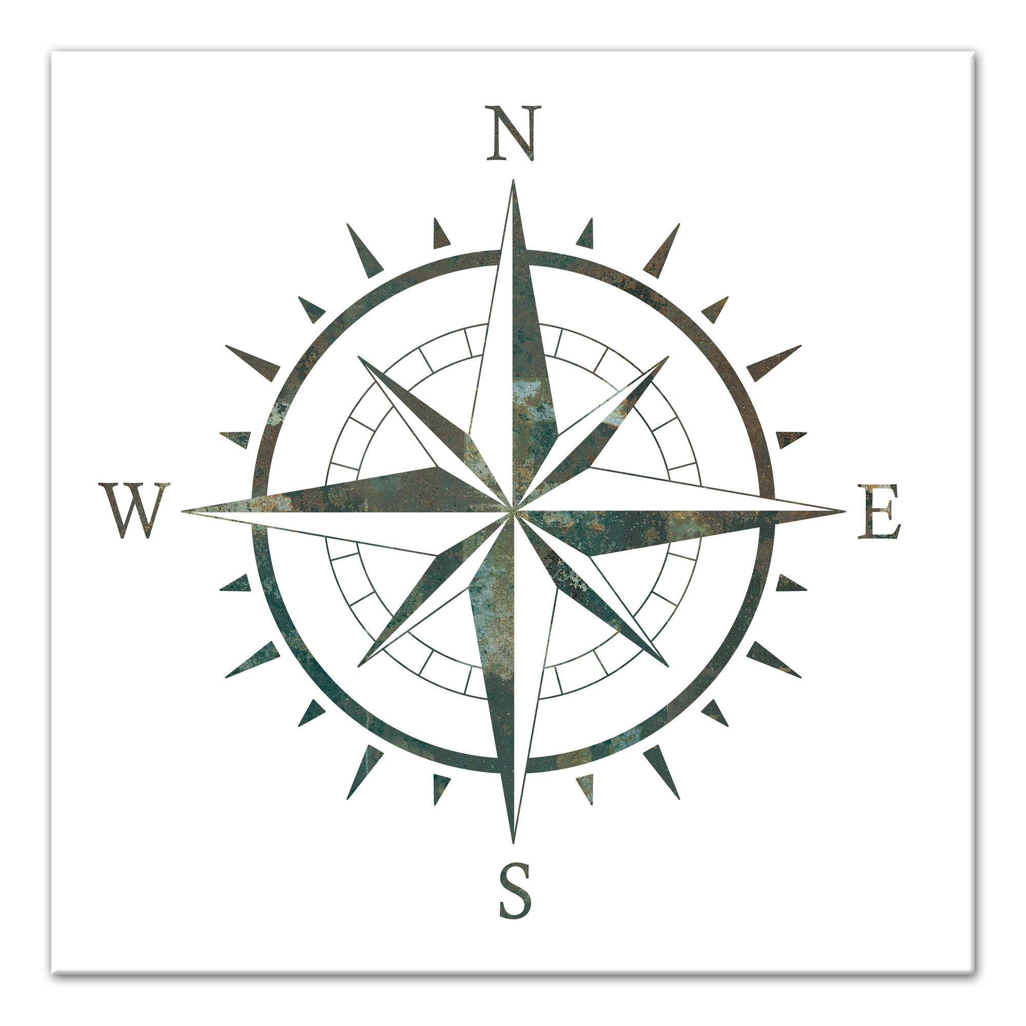 Rustic Compass 24x24 Canvas Wall Art