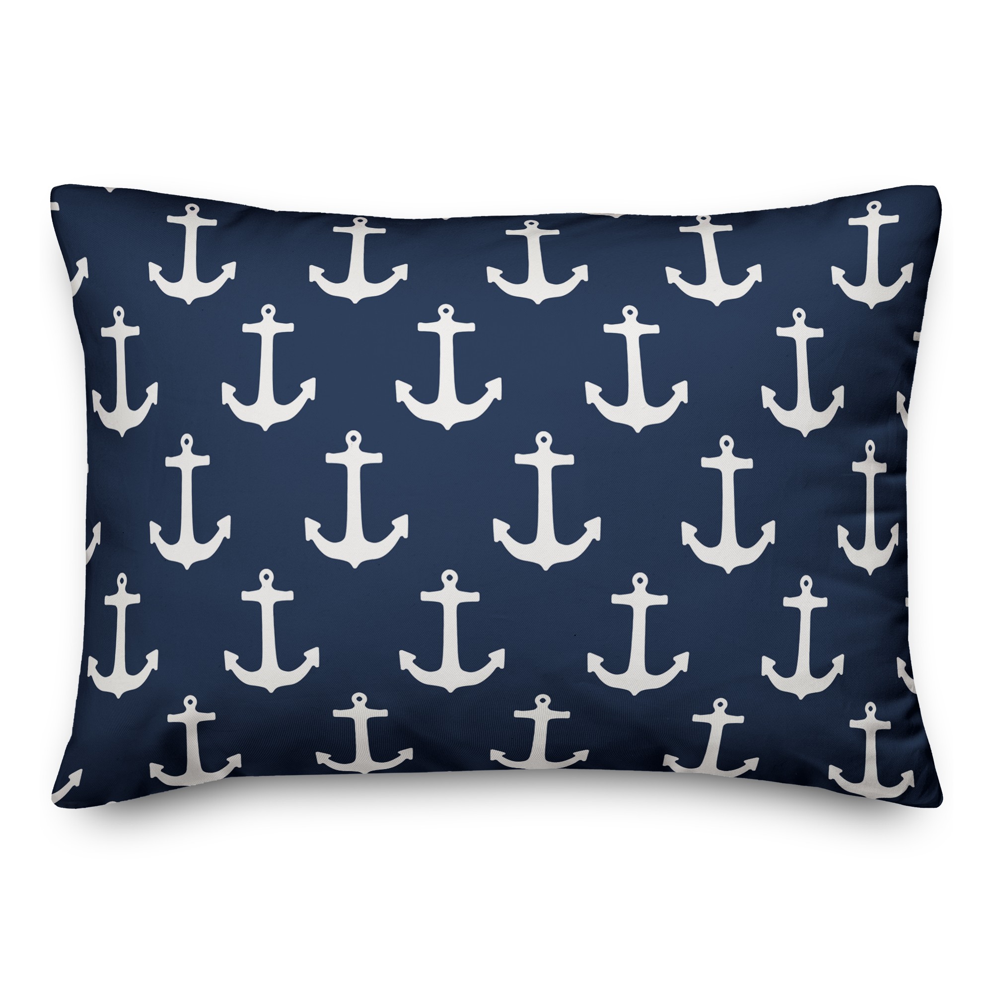Blue Anchors Pattern 14x20 Spun Poly Pillow