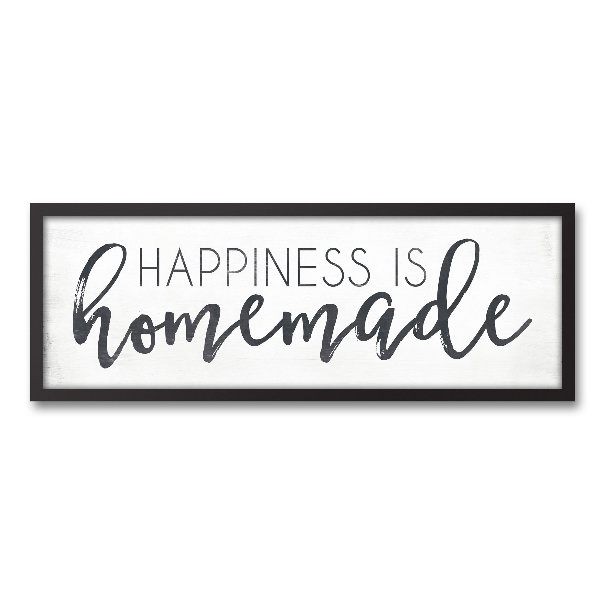 Happiness Is Homemade 12x36 Black Framed Canvas