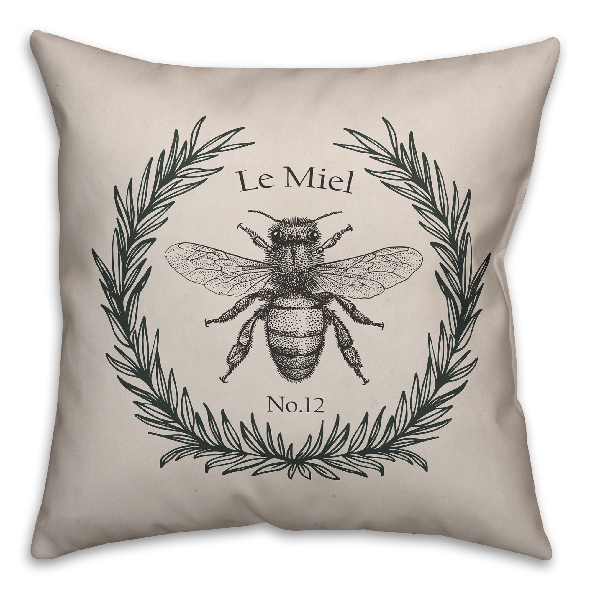 French Honey Bee 18x18 Spun Poly Pillow