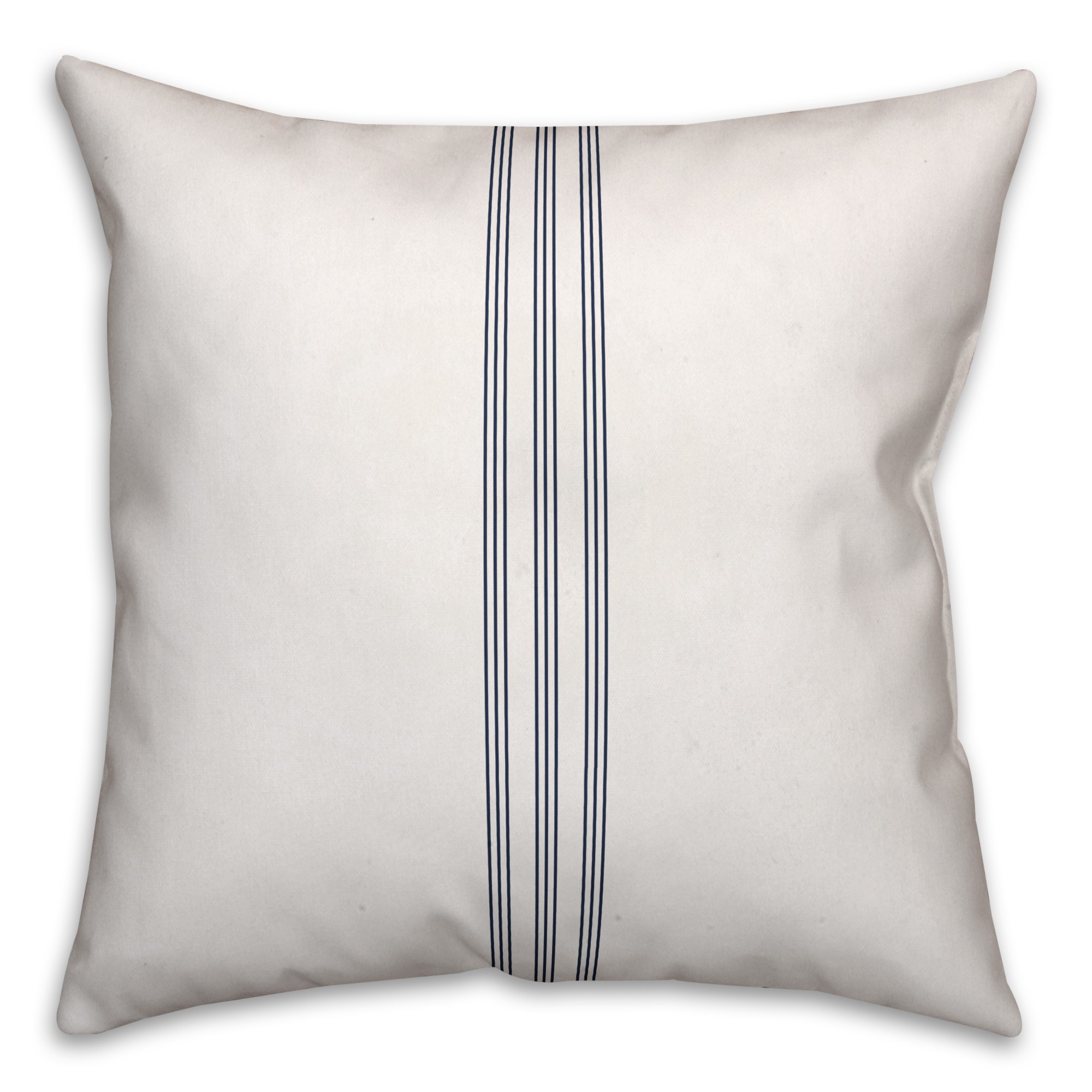 Blue Flour Sack Stripes 18x18 Spun Poly Pillow