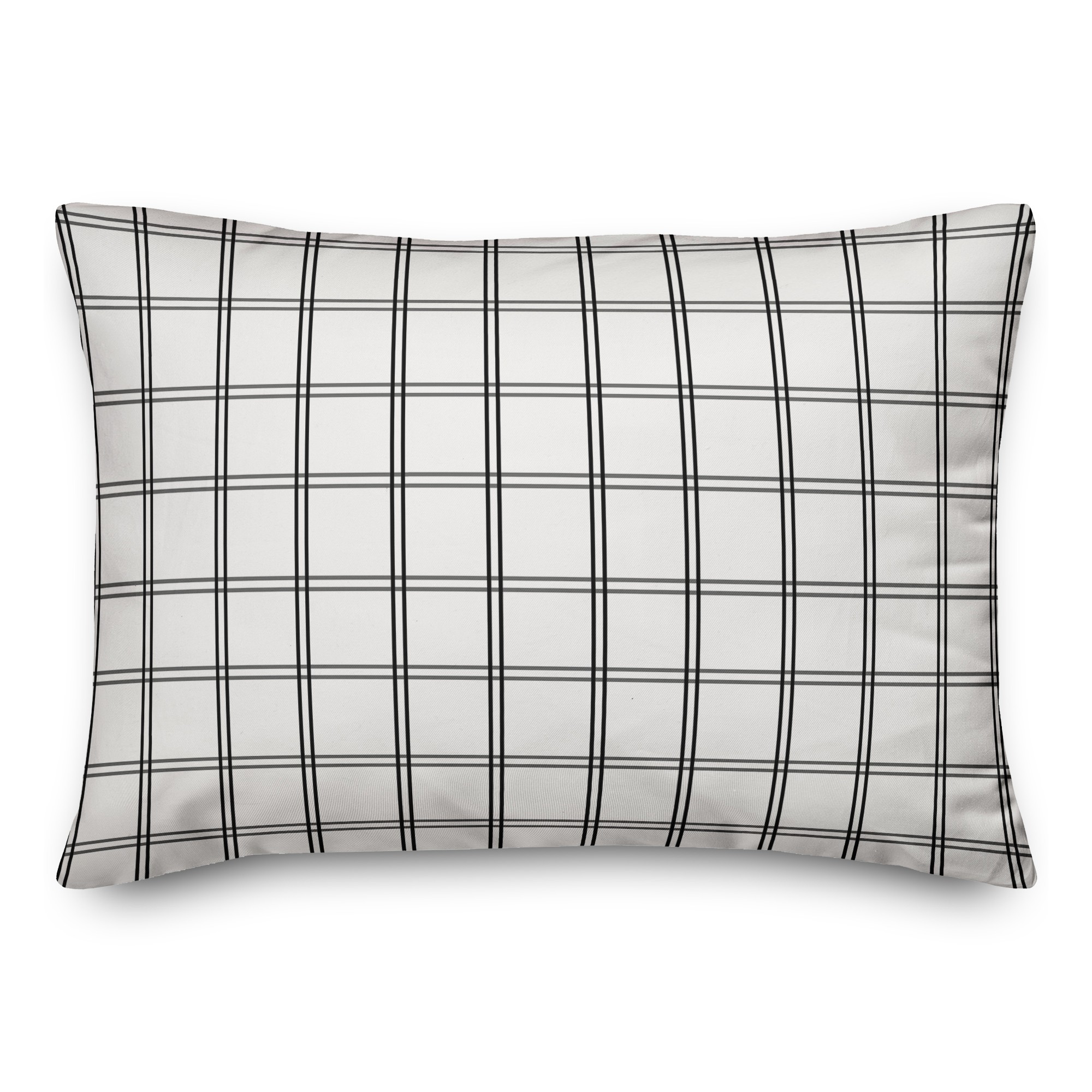Black Check Pattern 14x20 Spun Poly Pillow