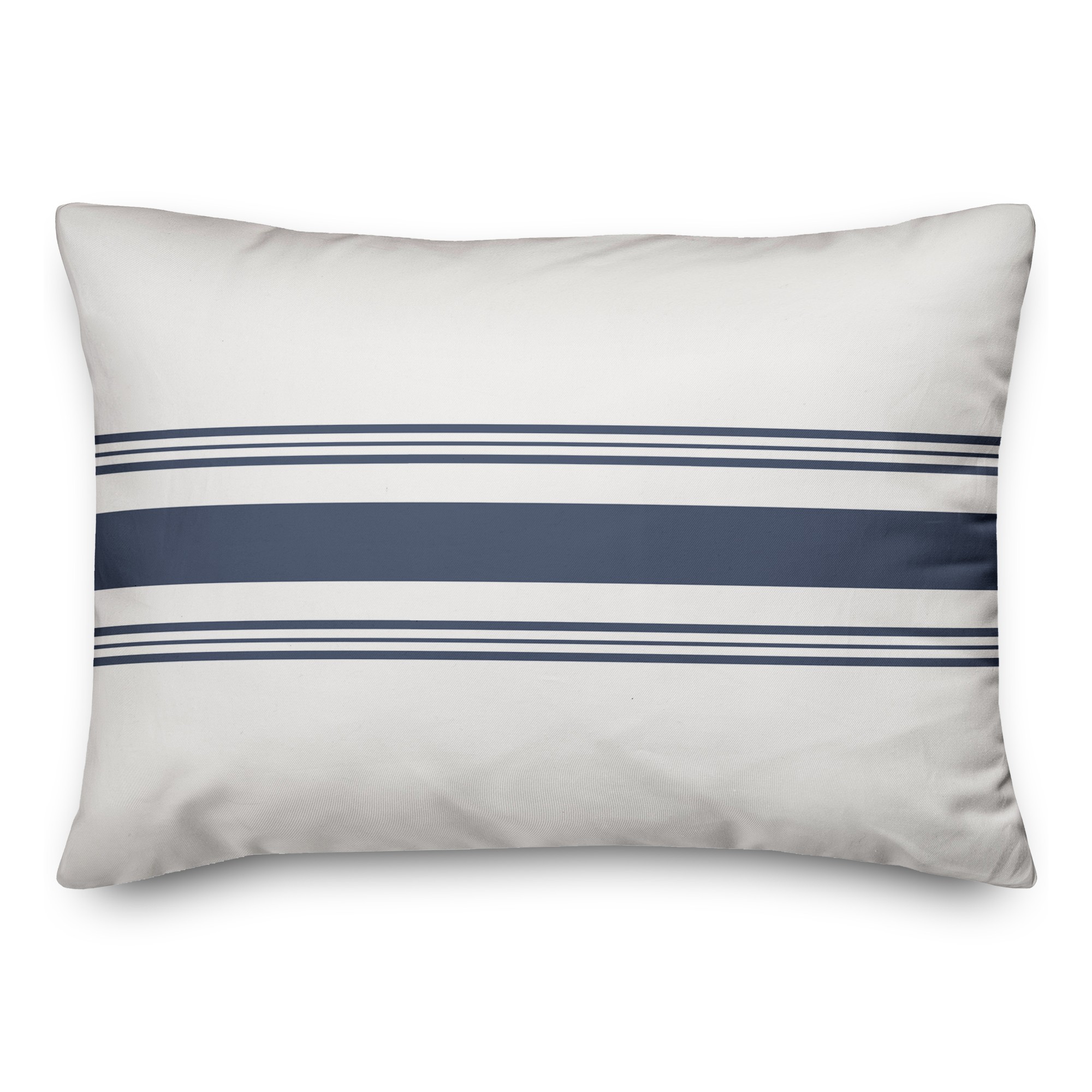 Flour Sack Blue Stripes 14x20 Spun Poly Pillow