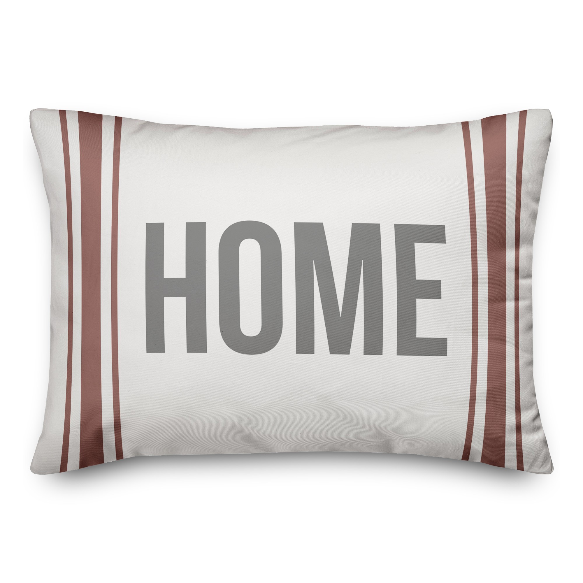 Home Red Flour Sack Stripes 14x20 Spun Poly Pillow