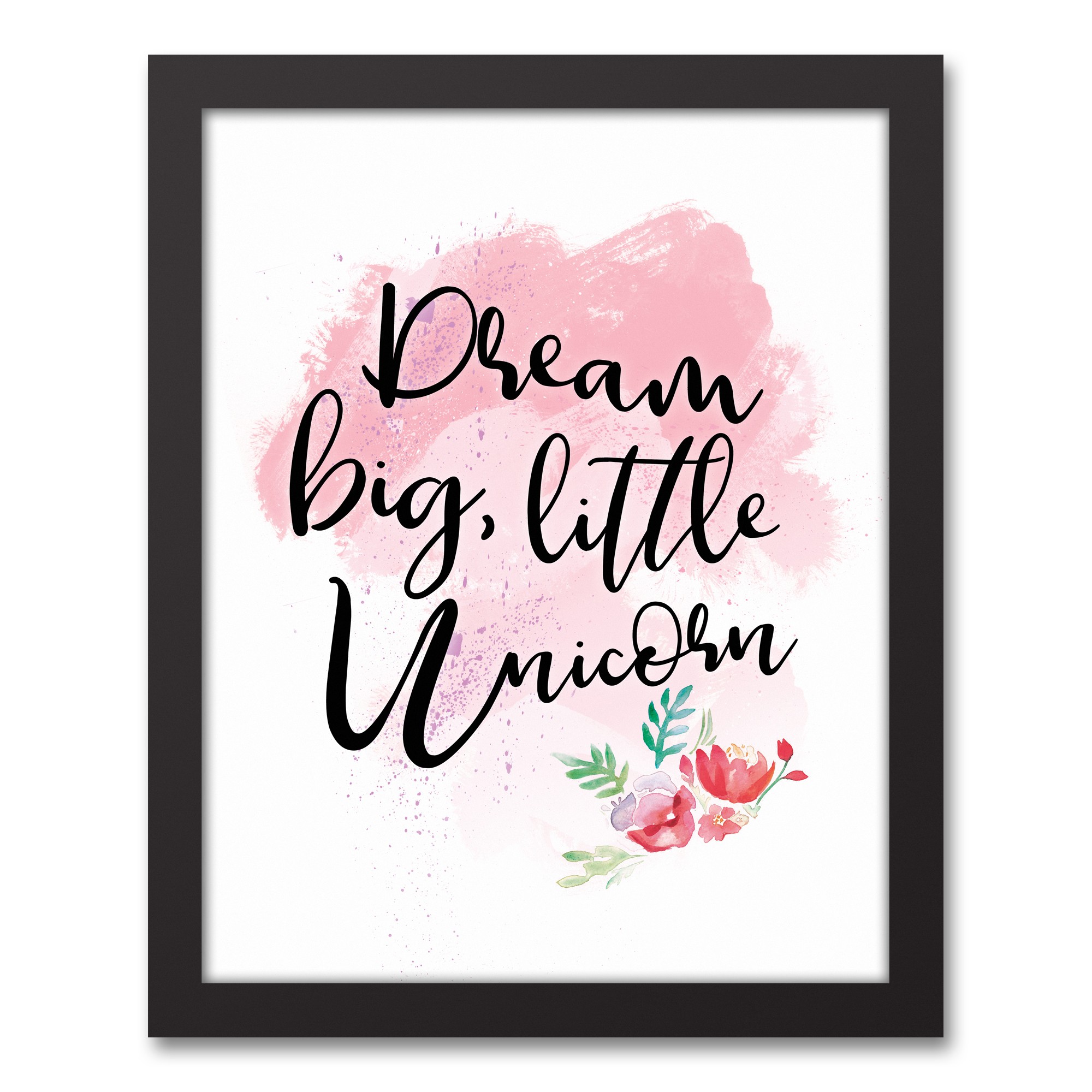 Dream Big, Little Unicorn 11x14 Black Framed Canvas