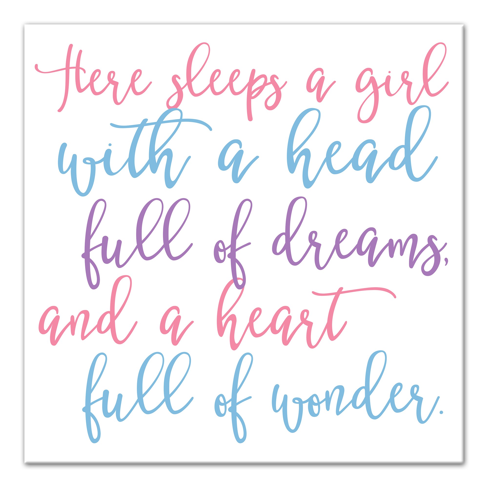 A Girl With A Head Full of Dreams 16x16 Canvas Wall Art
