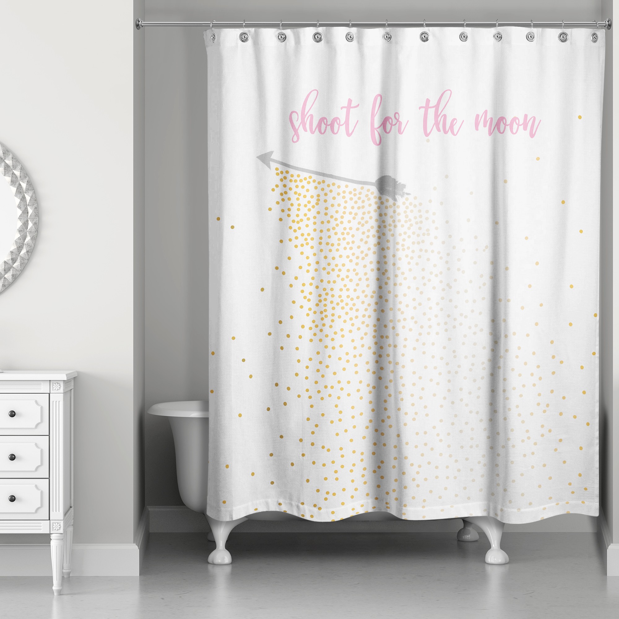 Shoot For The Moon 71x74 Shower Curtain