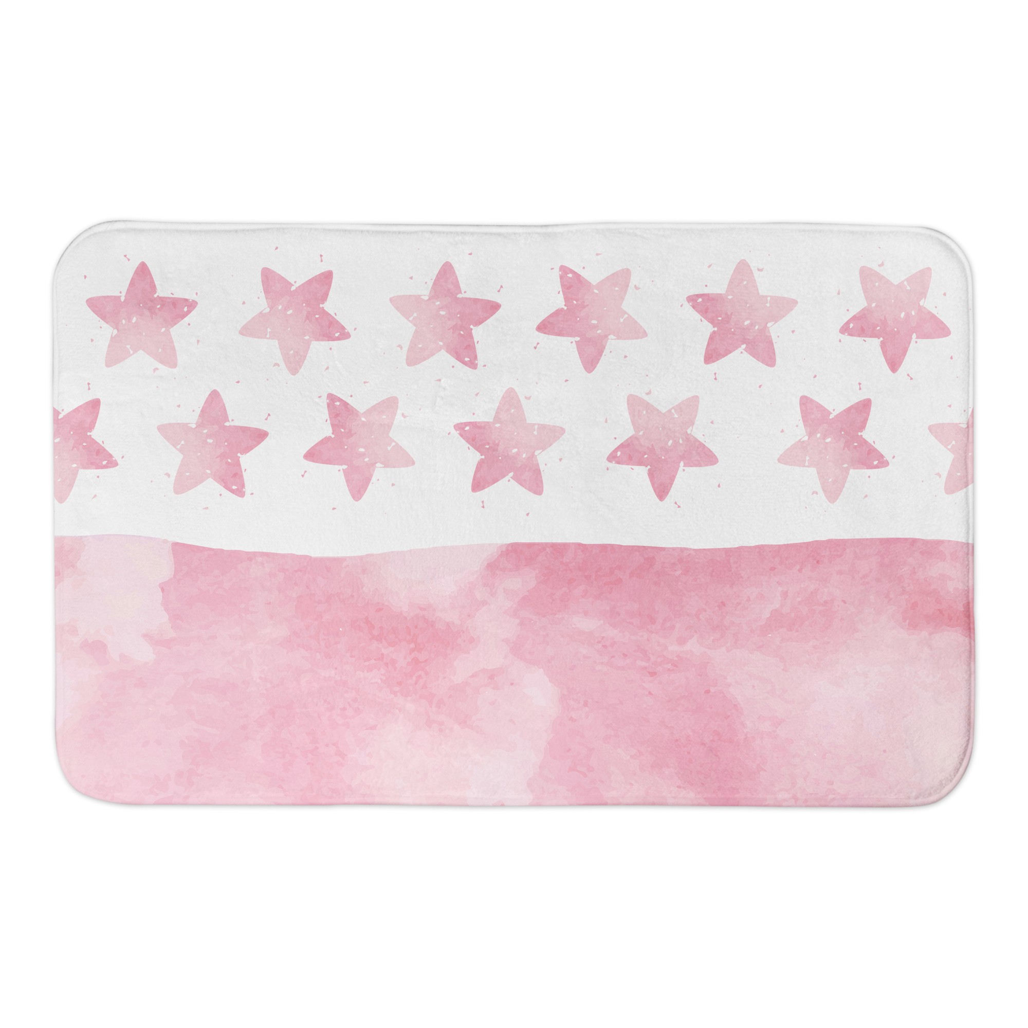 Pink Watercolor Stars 34x21 Bath Mat