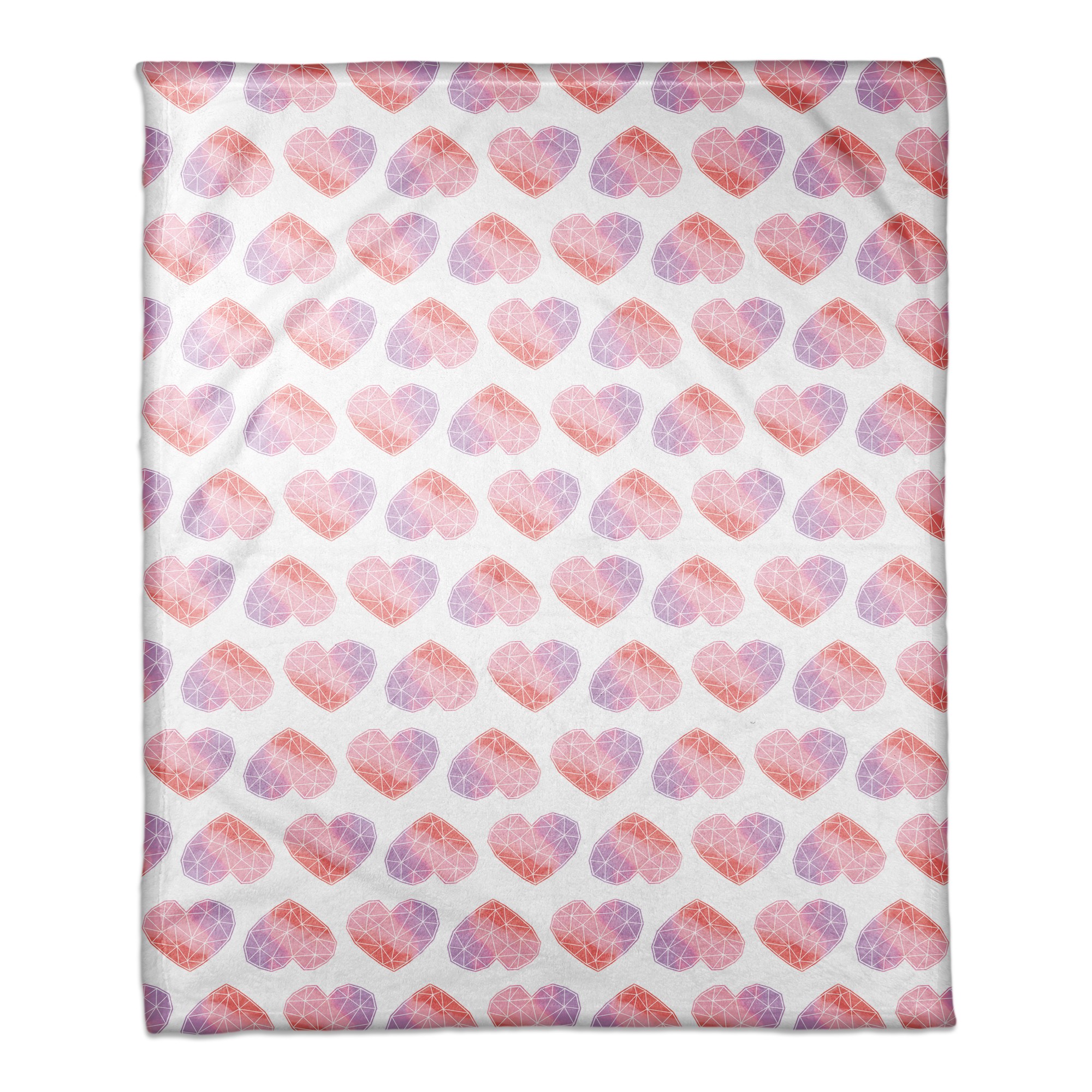 Colorful Heart Pattern 30x40 Coral Fleece Blanket