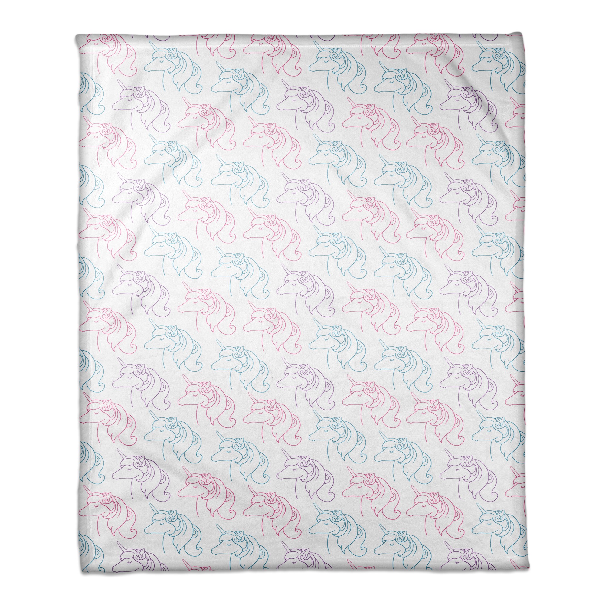 Colorful Unicorn Pattern 30x40 Coral Fleece Blanket