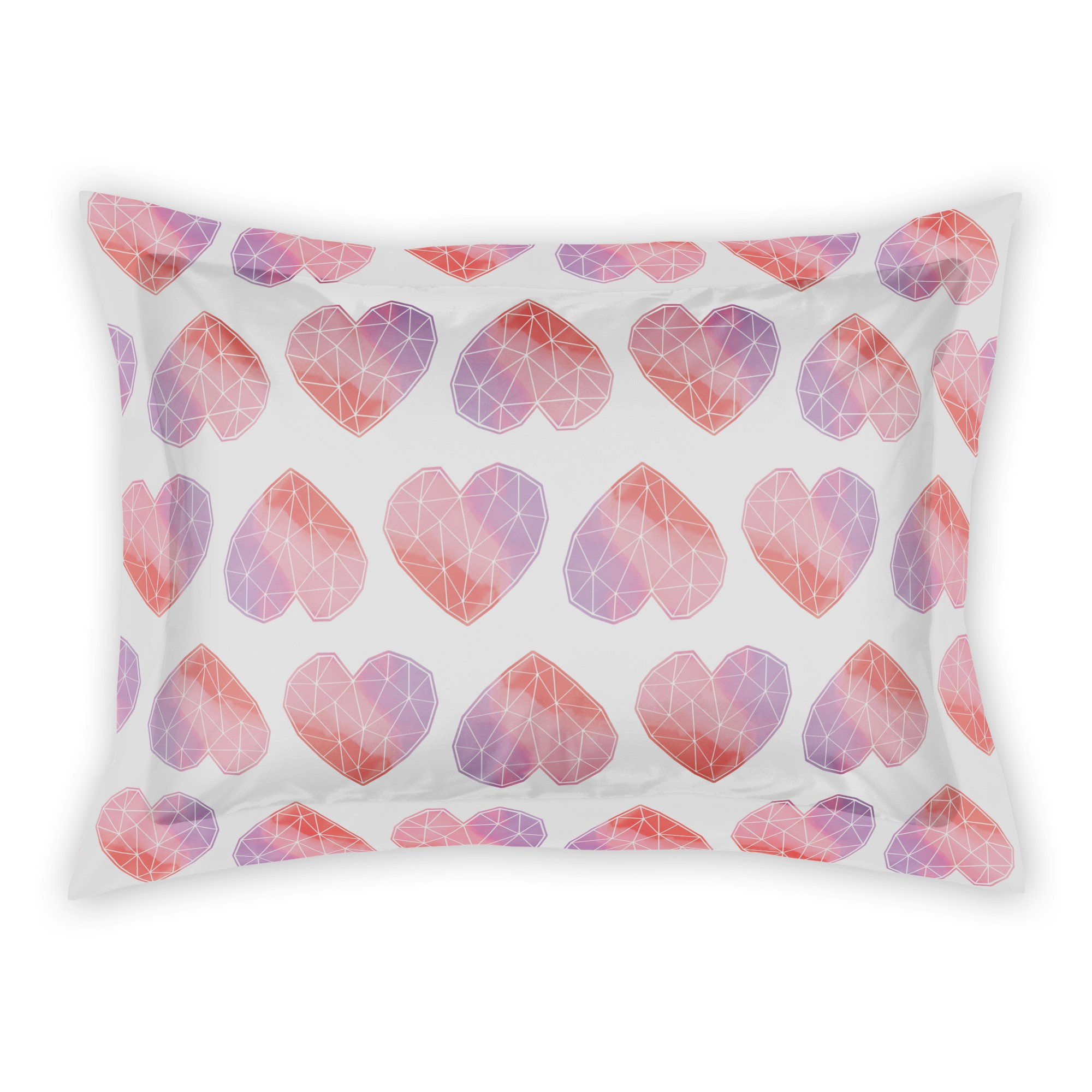 Colorful Heart Pattern Standard Brushed Poly Sham
