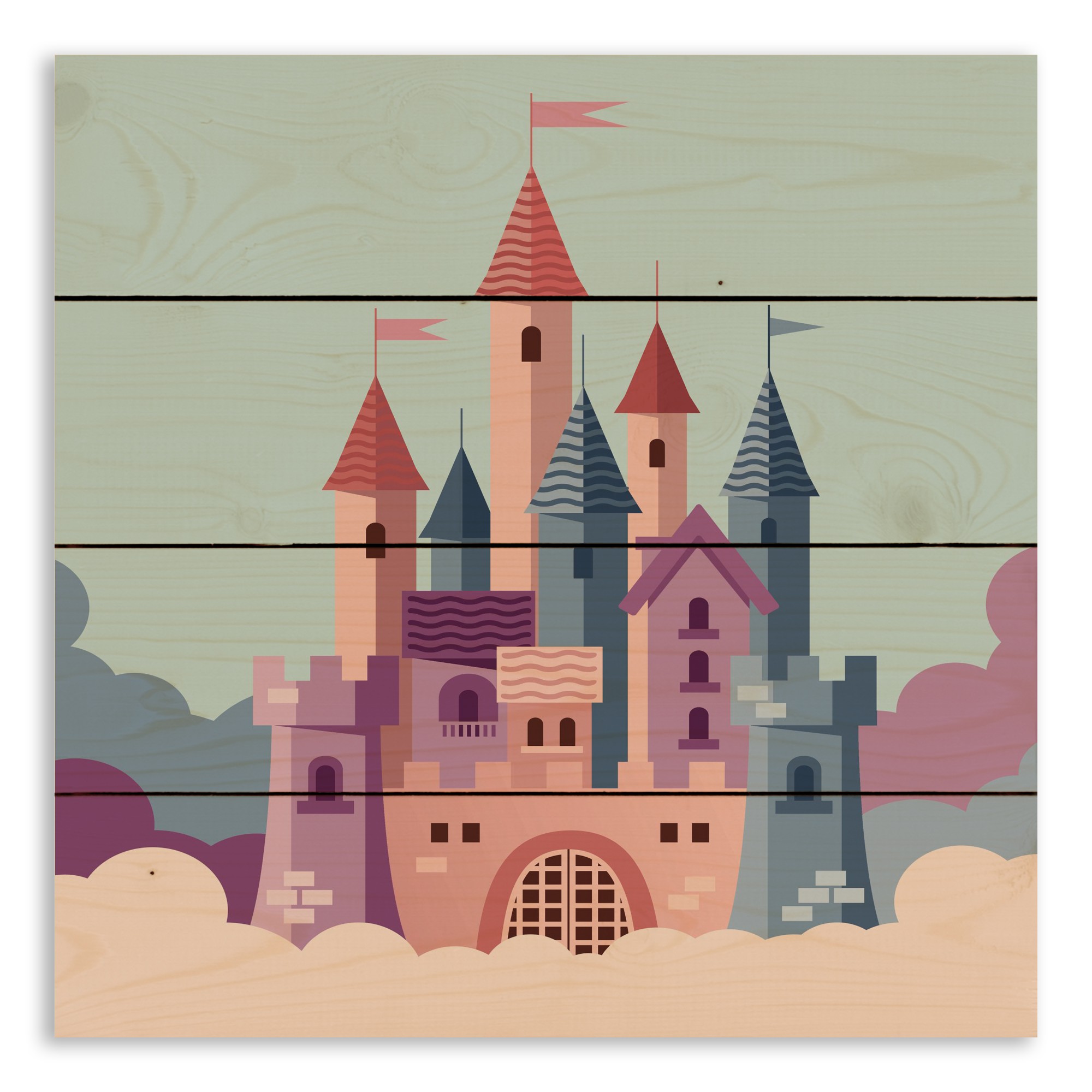 Castle In The Clouds 14x14 Pallet Wood Art