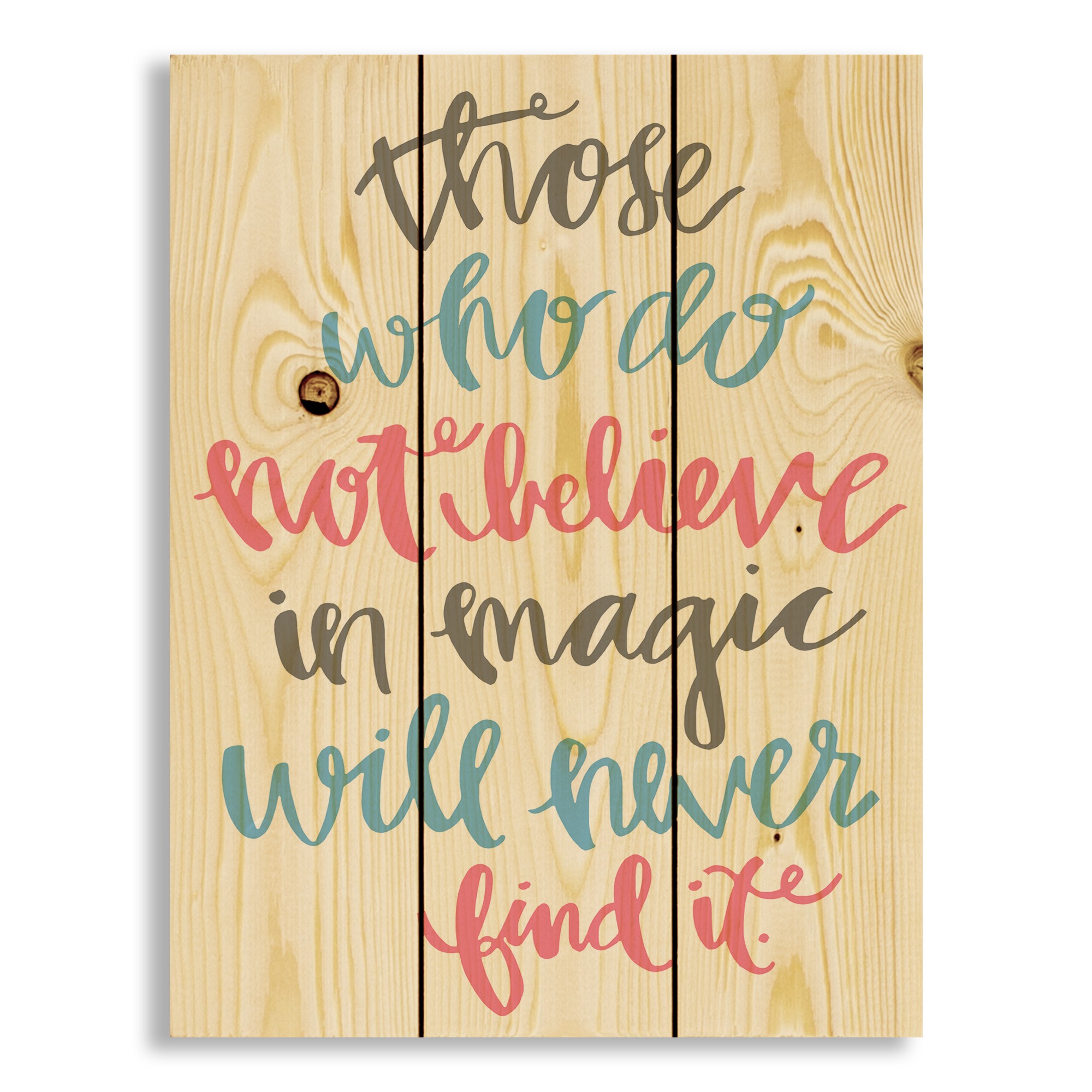 Those Who Do Not Believe In Magic 10.5x14 Pallet Wood Art