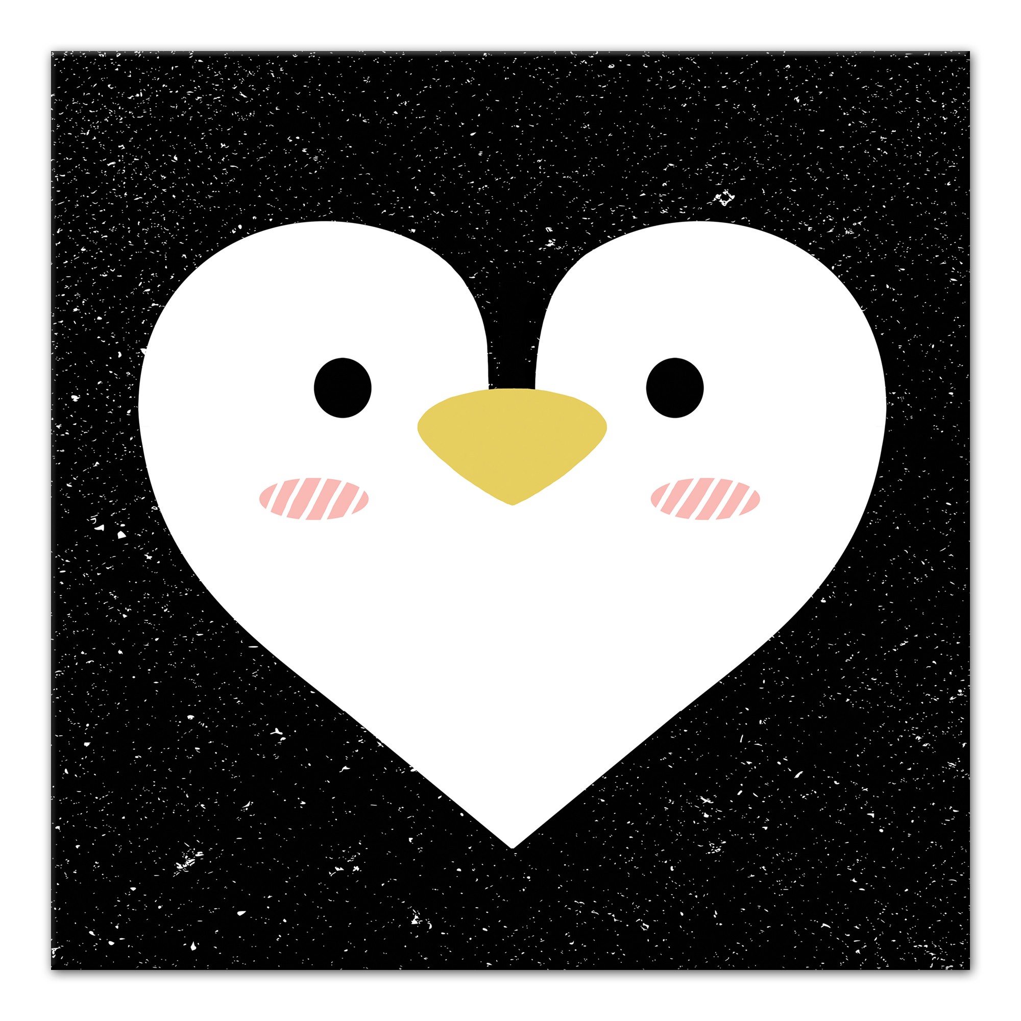 Heart Penguin 16x16 Canvas Wall Art