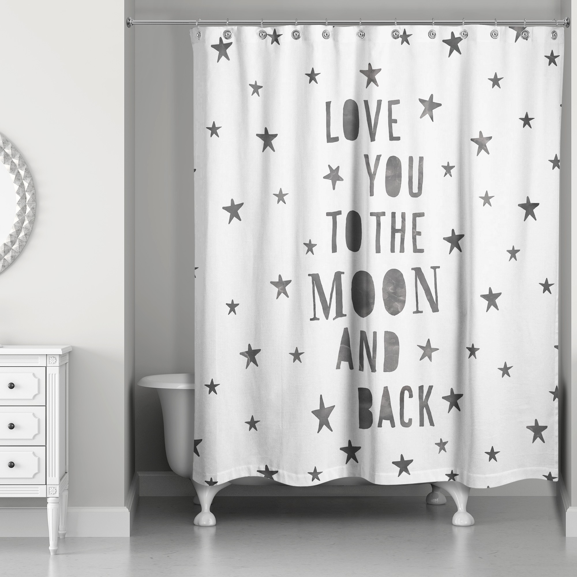Love You to the Moon and Back 71x74 Shower Curtain