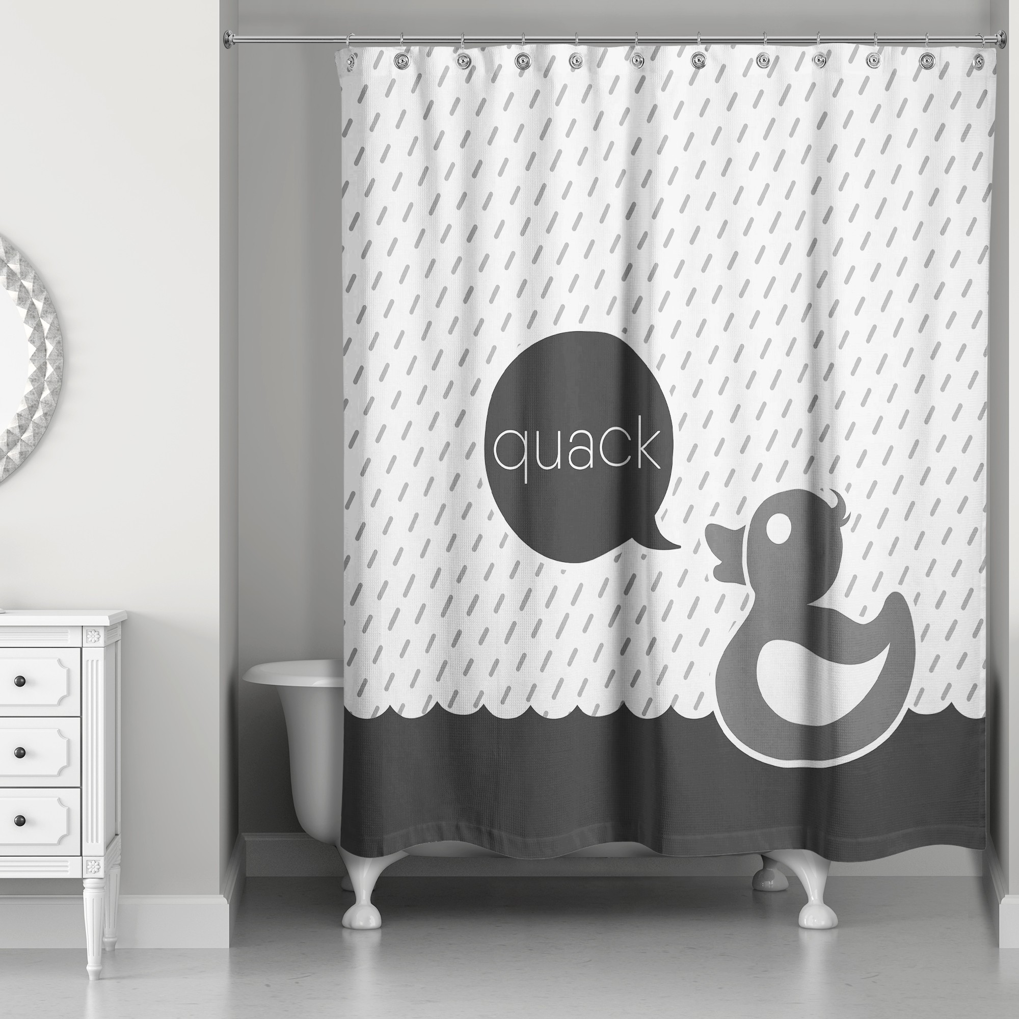 Rubber Duck Quack 71x74 Shower Curtain