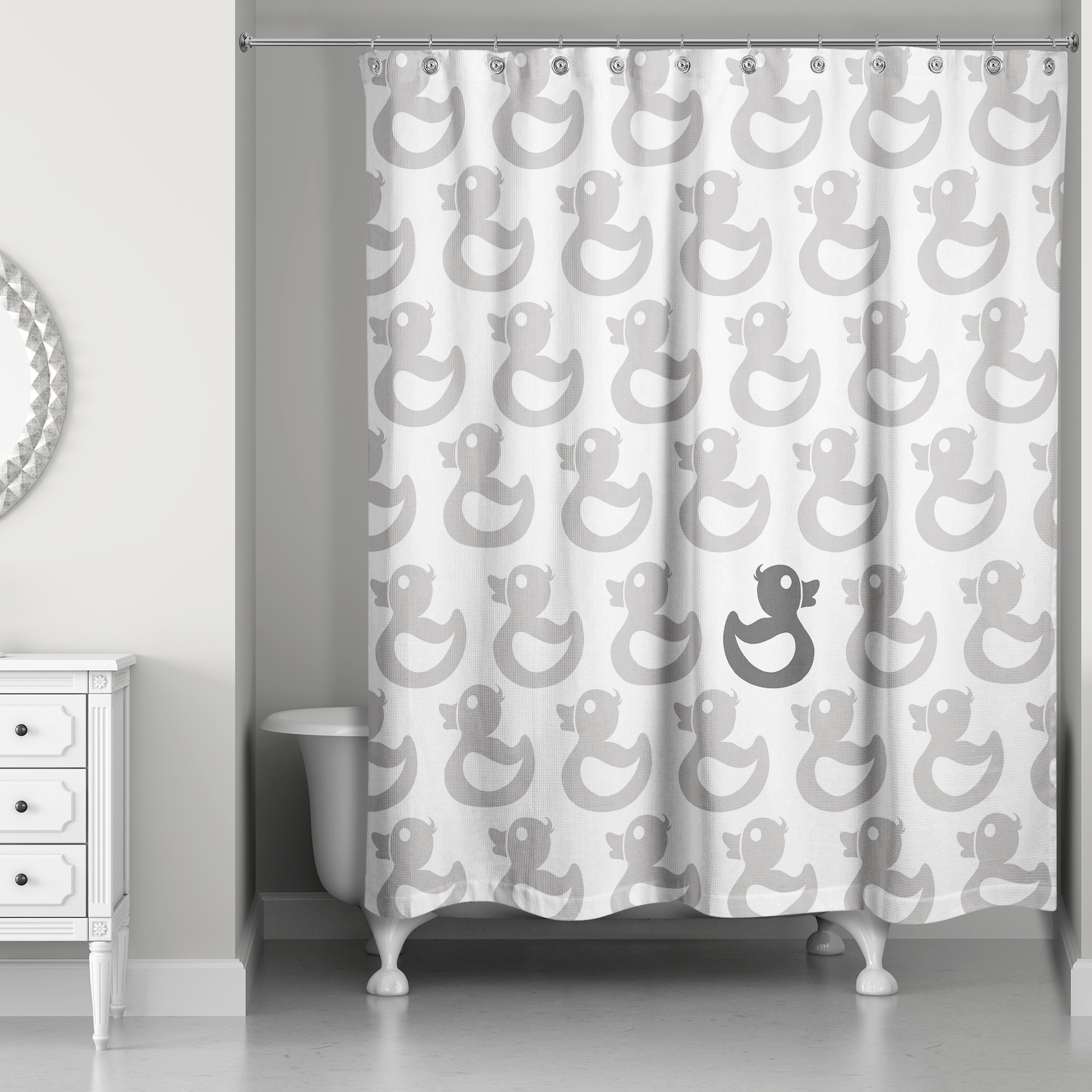Rubber Duck Pattern 71x74 Shower Curtain
