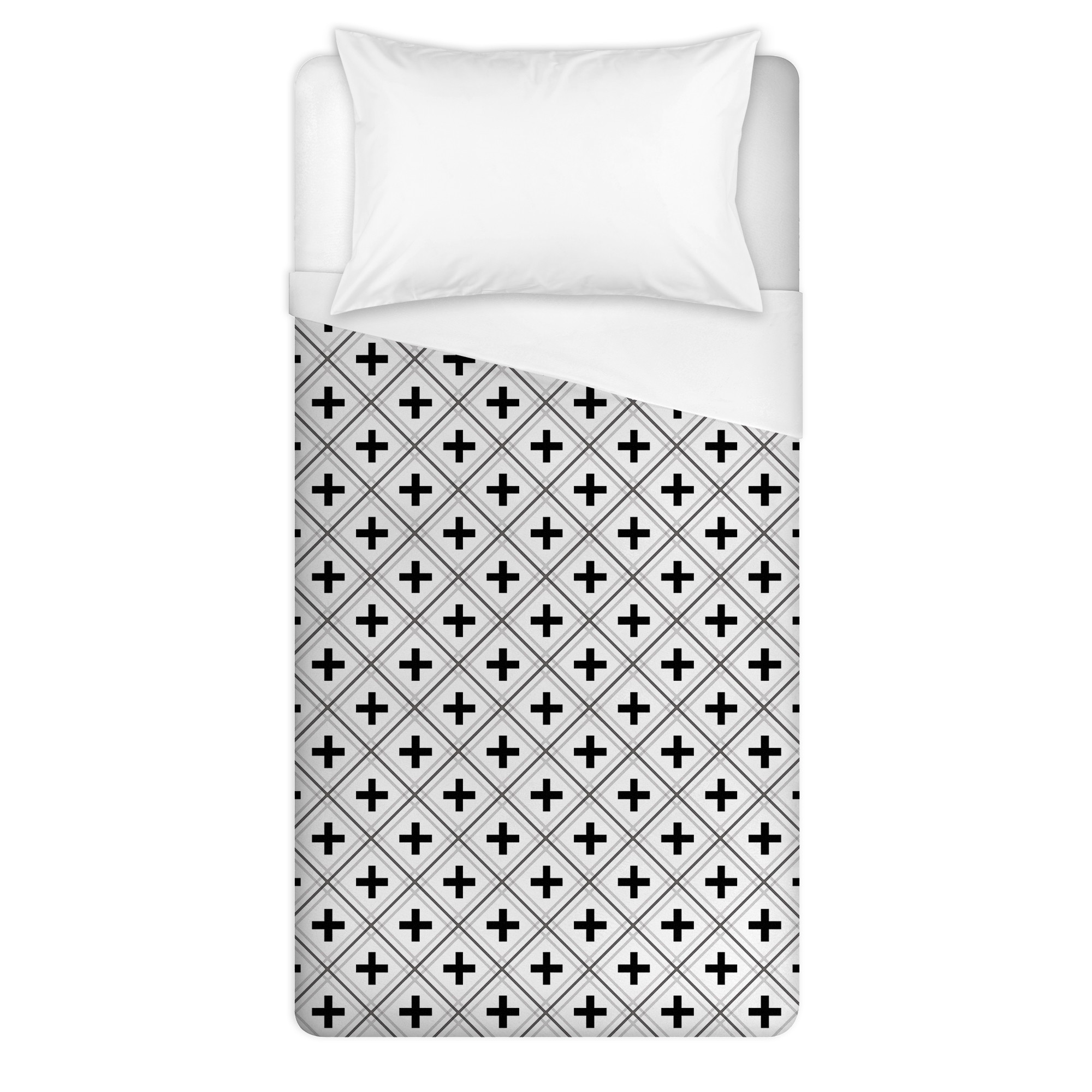 White Swiss Criss Cross Twin Brushed Poly Duvet