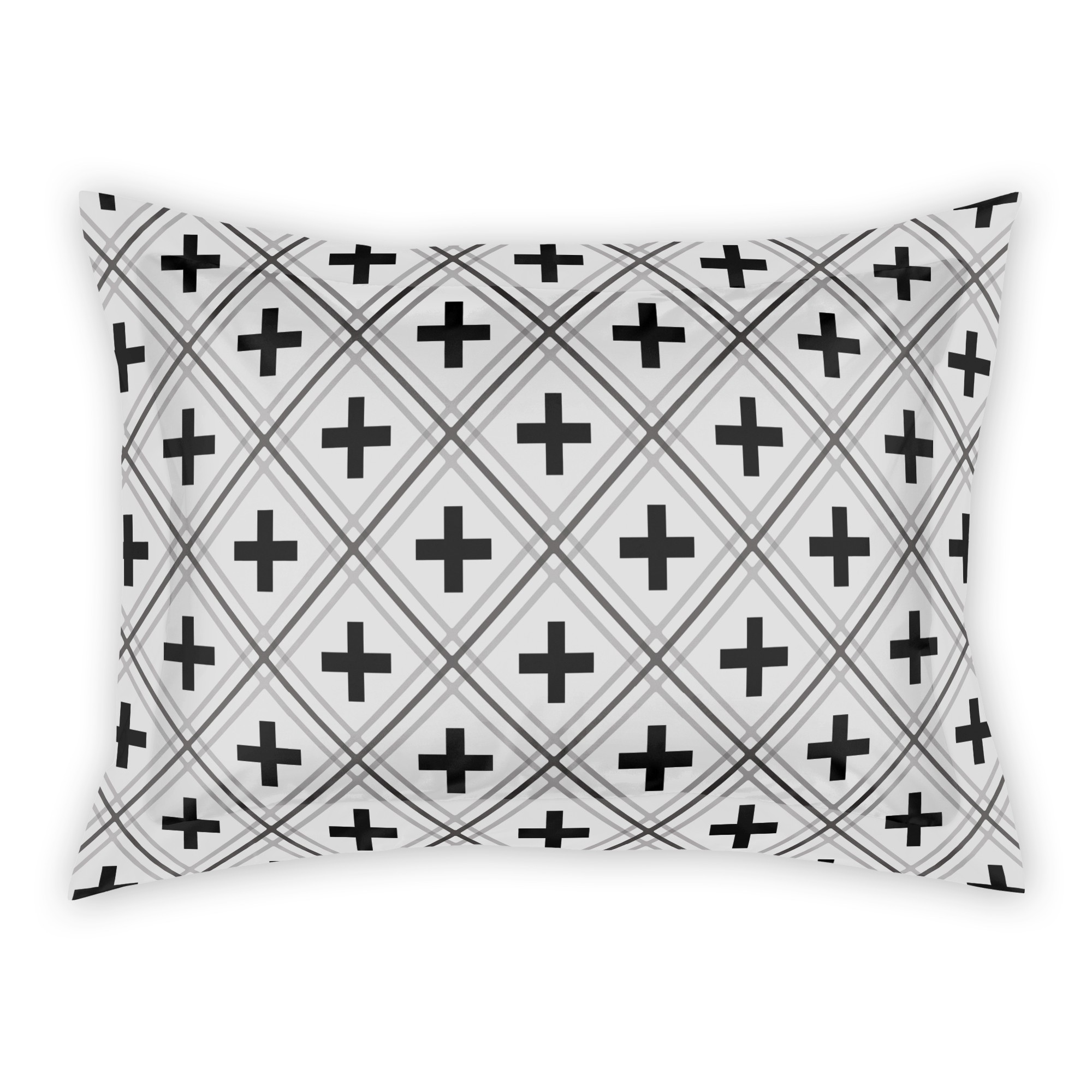 White Swiss Criss Cross Standard Brushed Poly Sham
