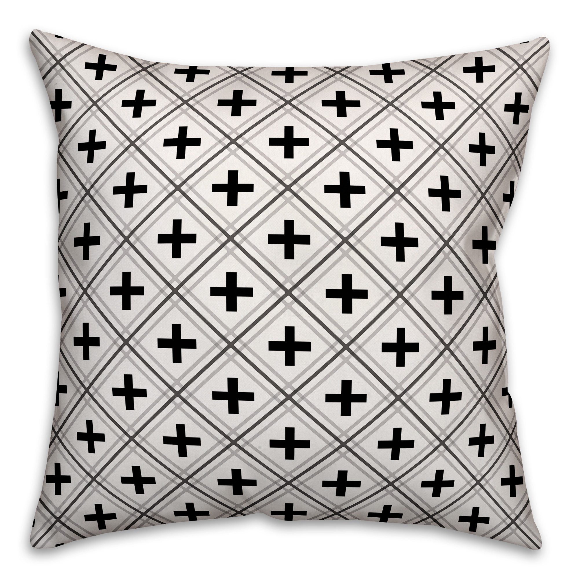 White Swiss Criss Cross 16x16 Spun Poly Pillow