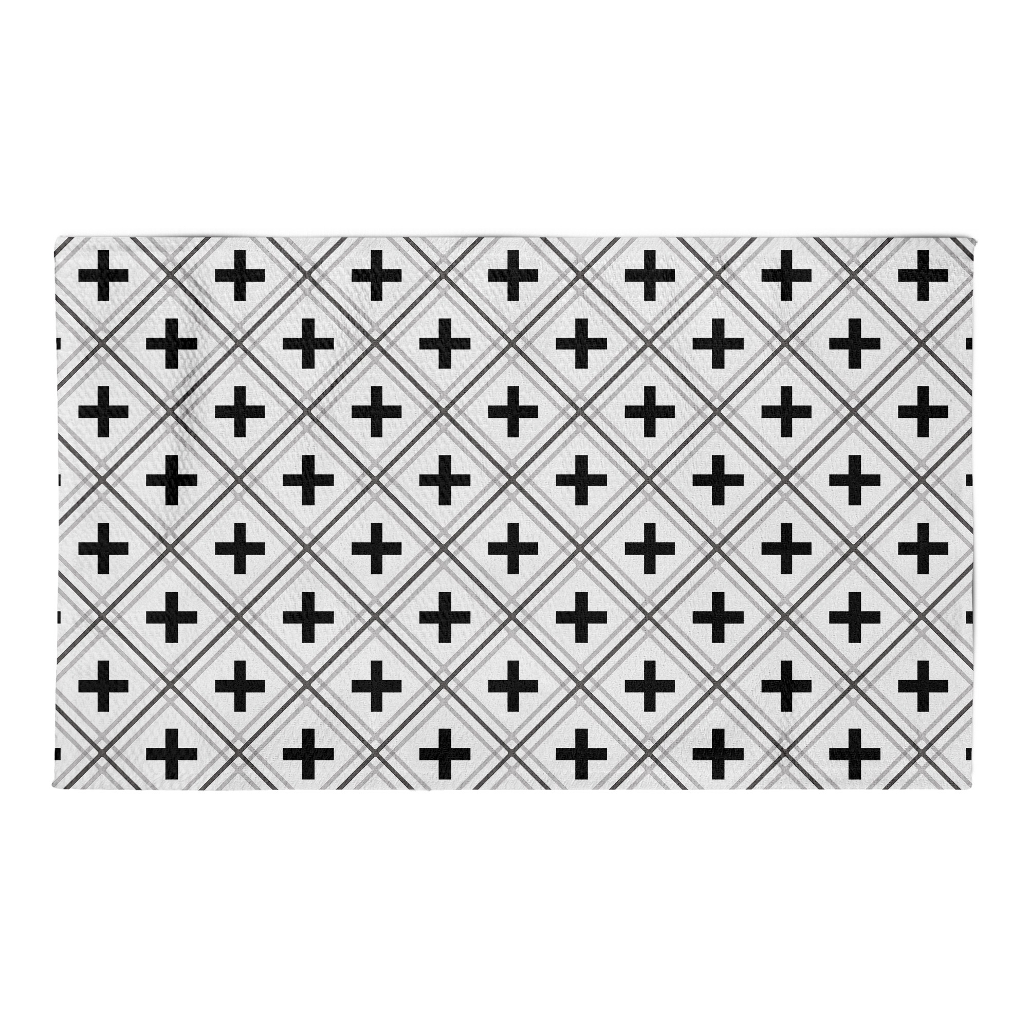 White Swiss Criss Cross Area Rug