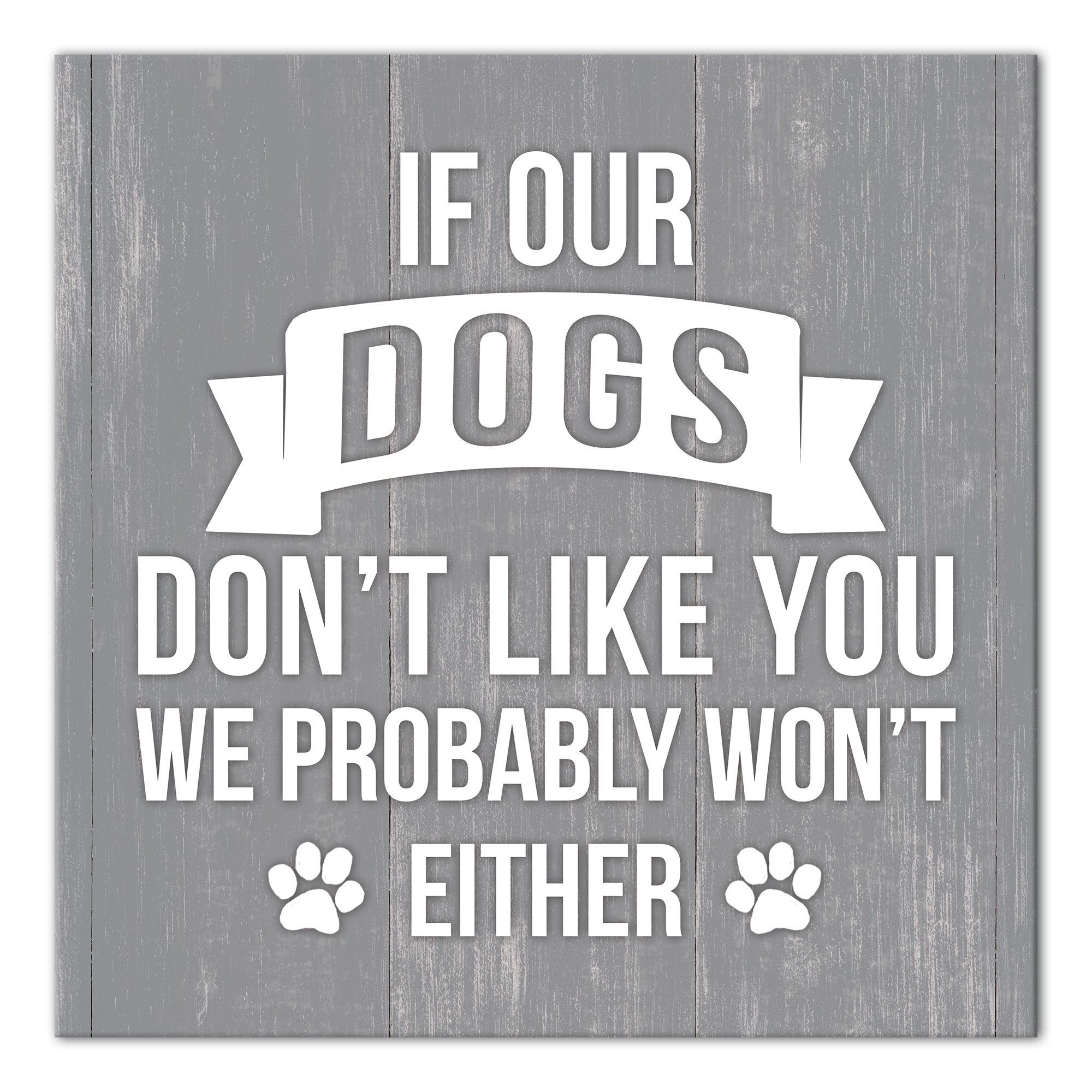 If Our Dogs Don't Like You We Probably Won't Either 20x20 Canvas Wall Art