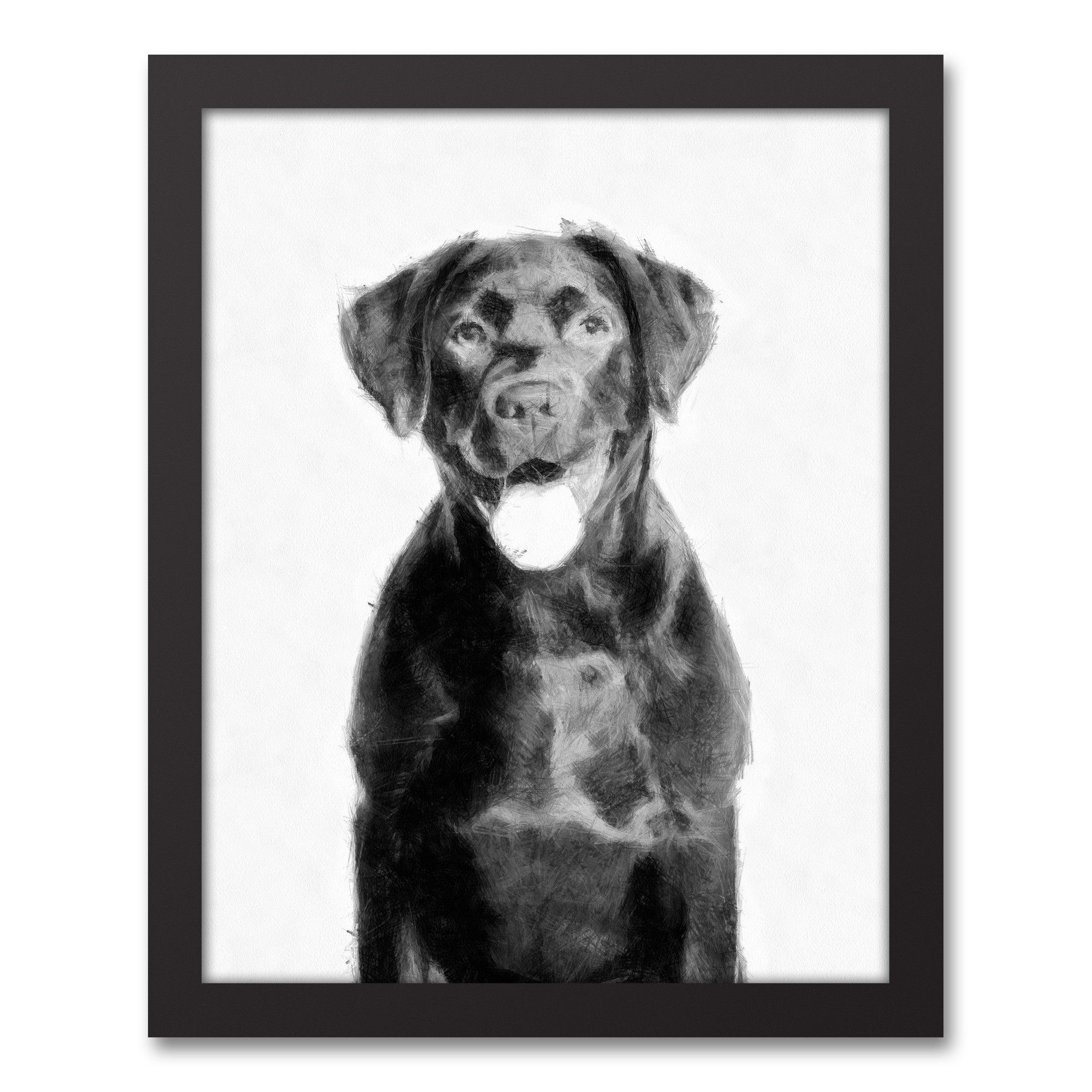 Lab Sketch 11x14 Black Framed Canvas