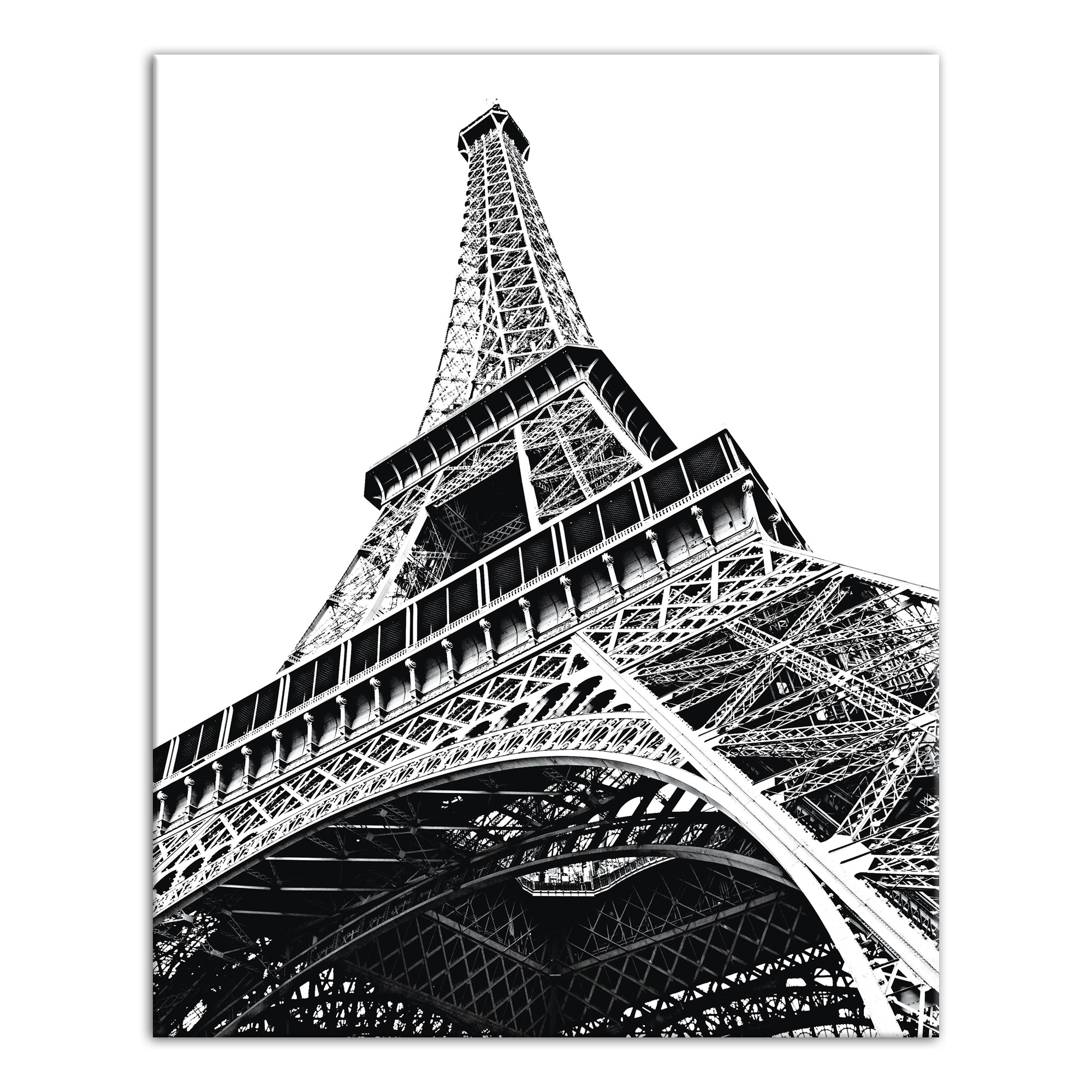 Black and White Eiffel Tower 16x20 Canvas Wall Art