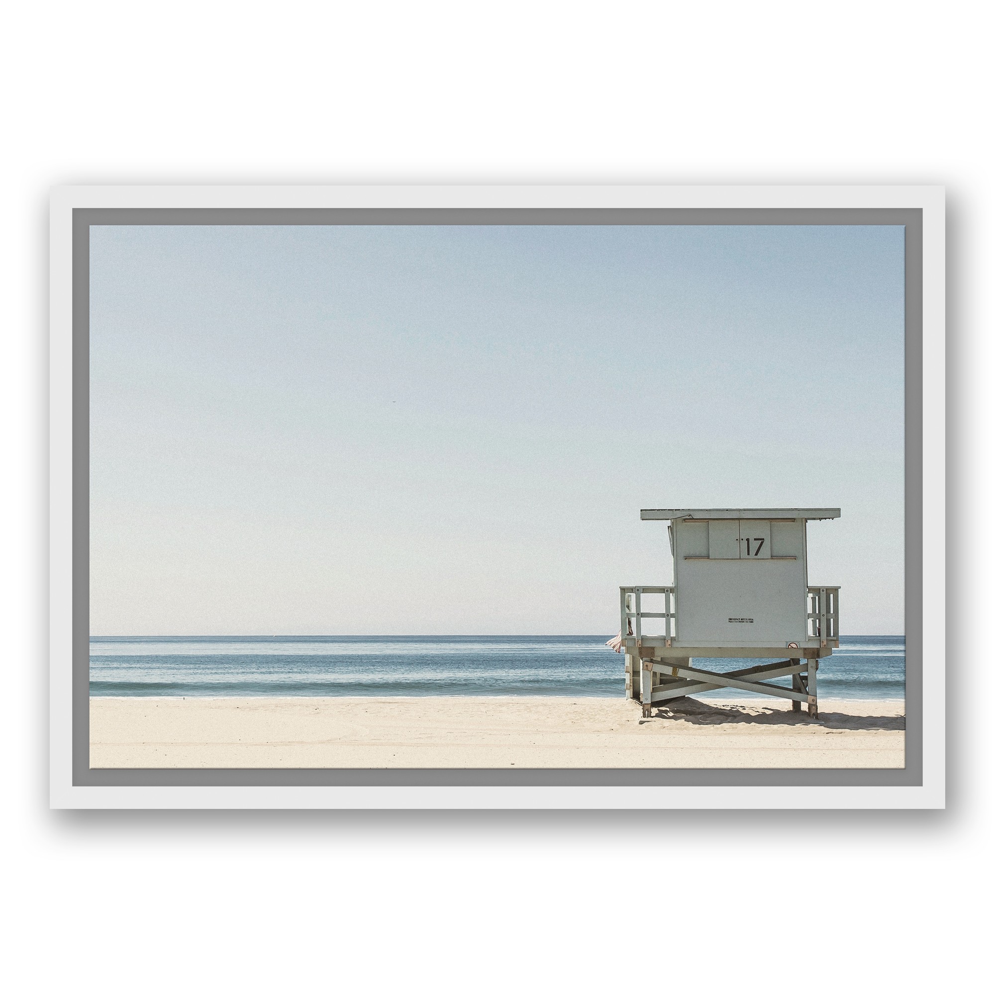 The Life Guard 12x18 White Floating Framed Canvas