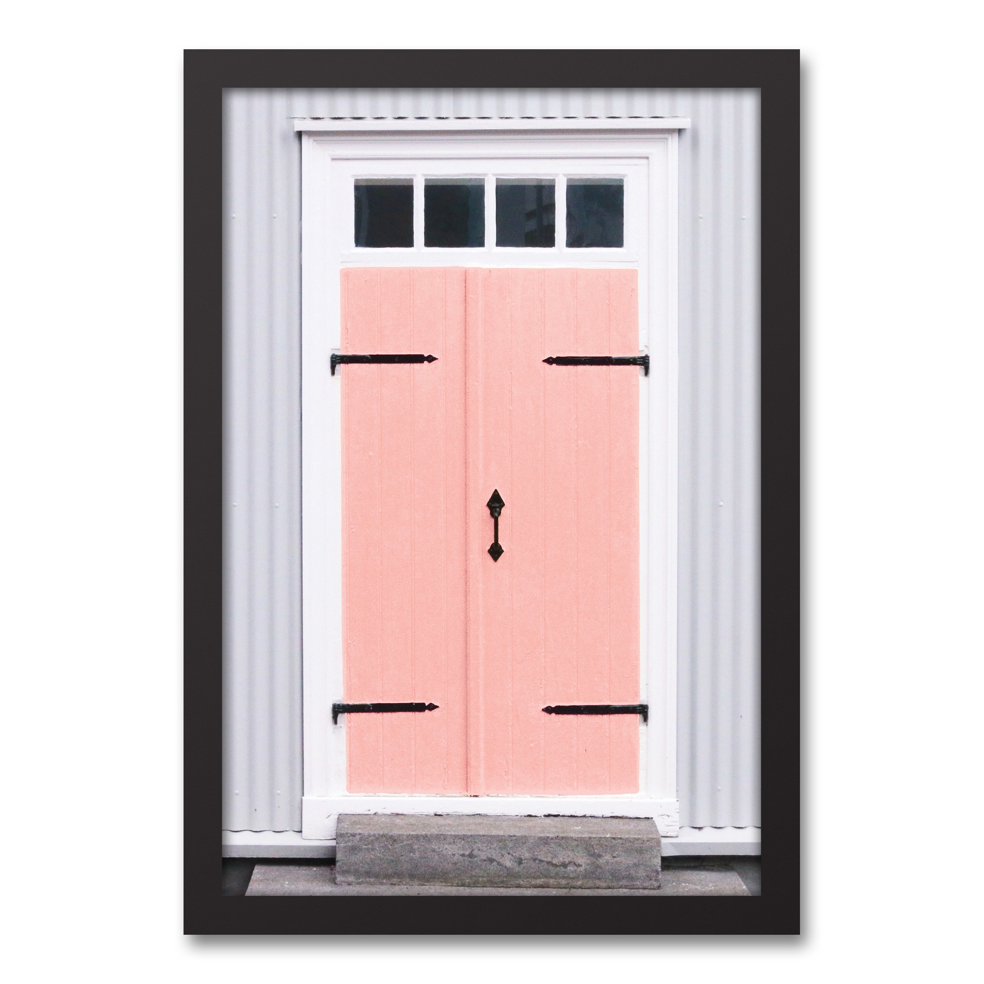 Pink Door 12x18 Black Framed Canvas