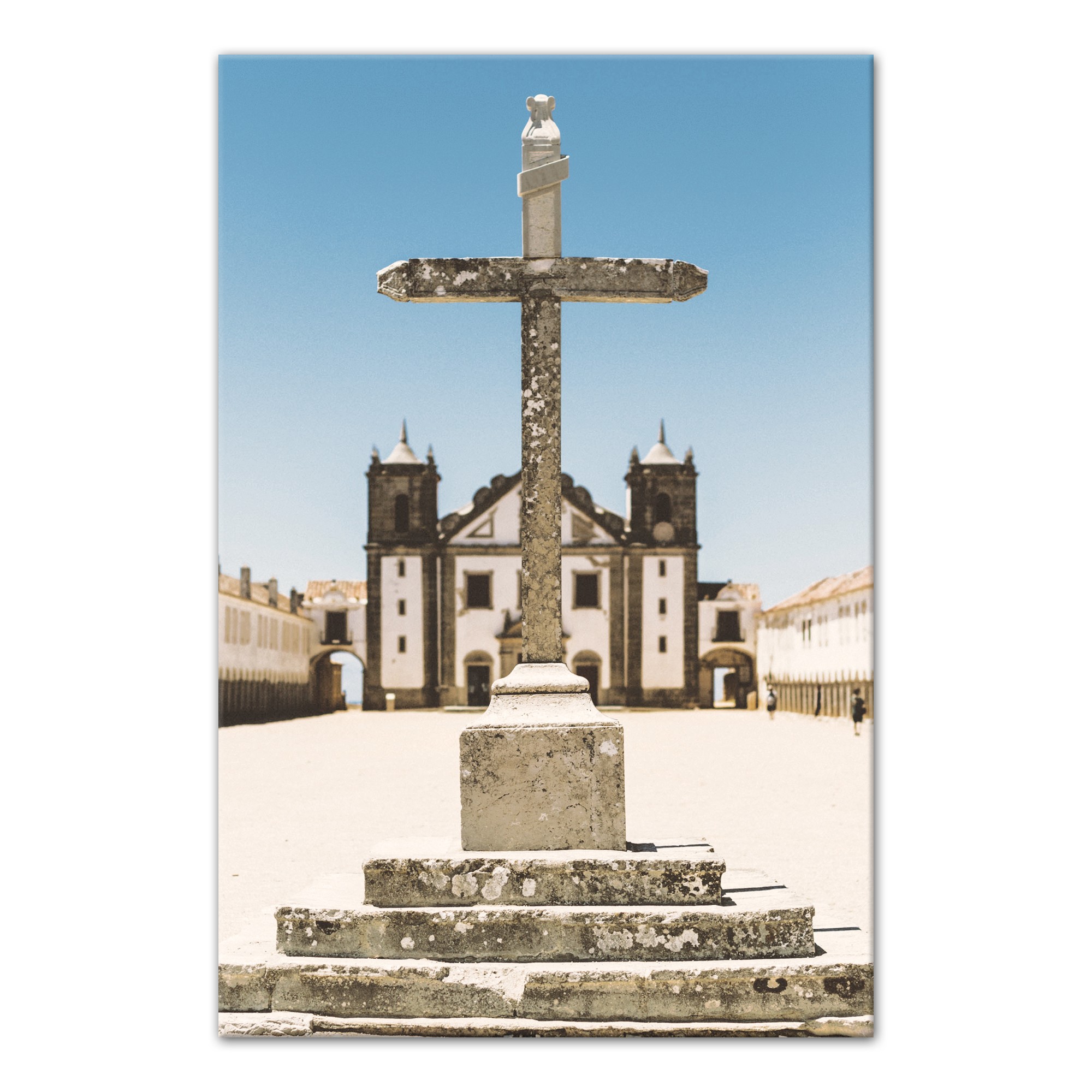 Stone Cross In The Desert 16x24 Canvas Wall Art