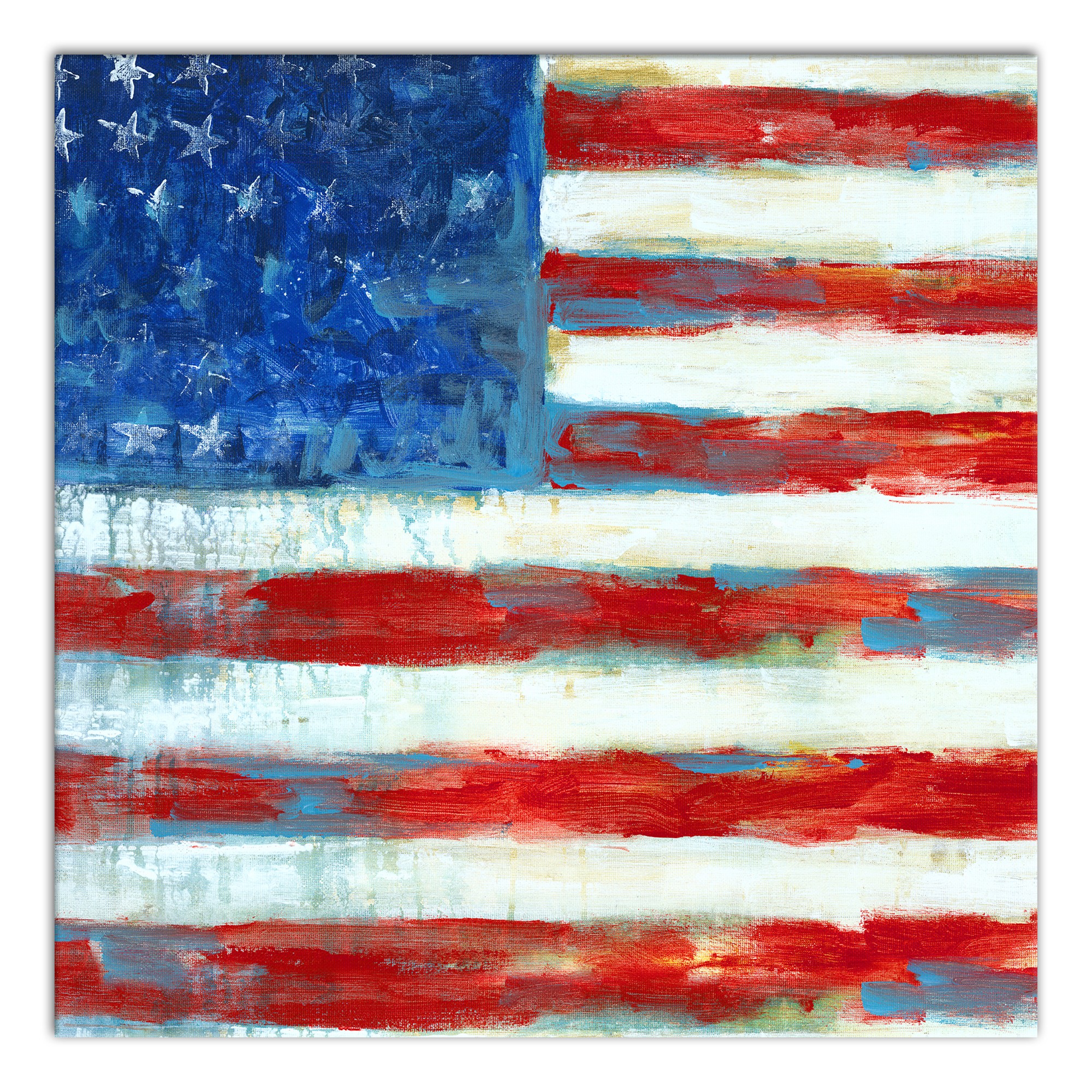 Watercolor Flag 12x12 Canvas Wall Art