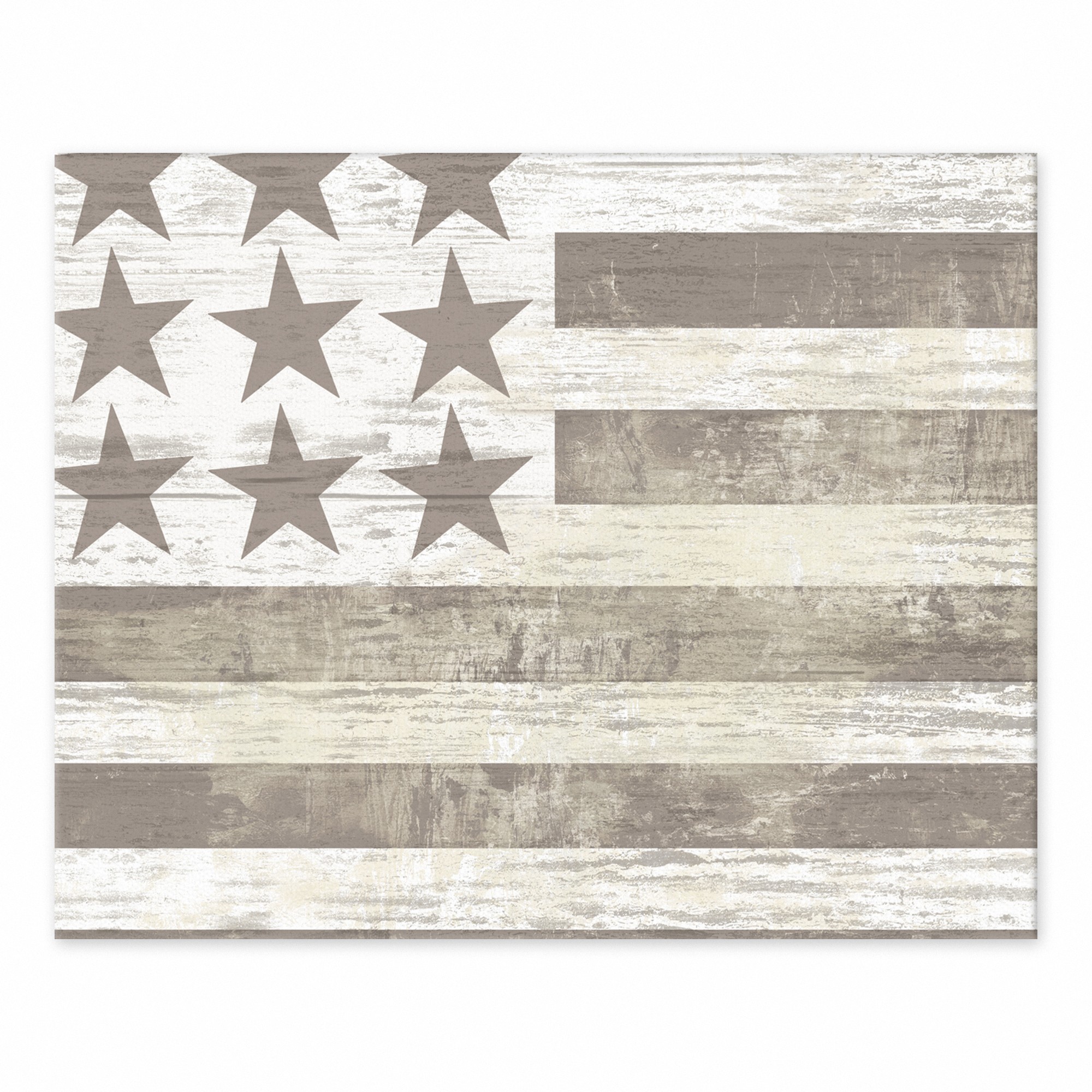 Gray and White American Flag 8x10 Tabletop Canvas