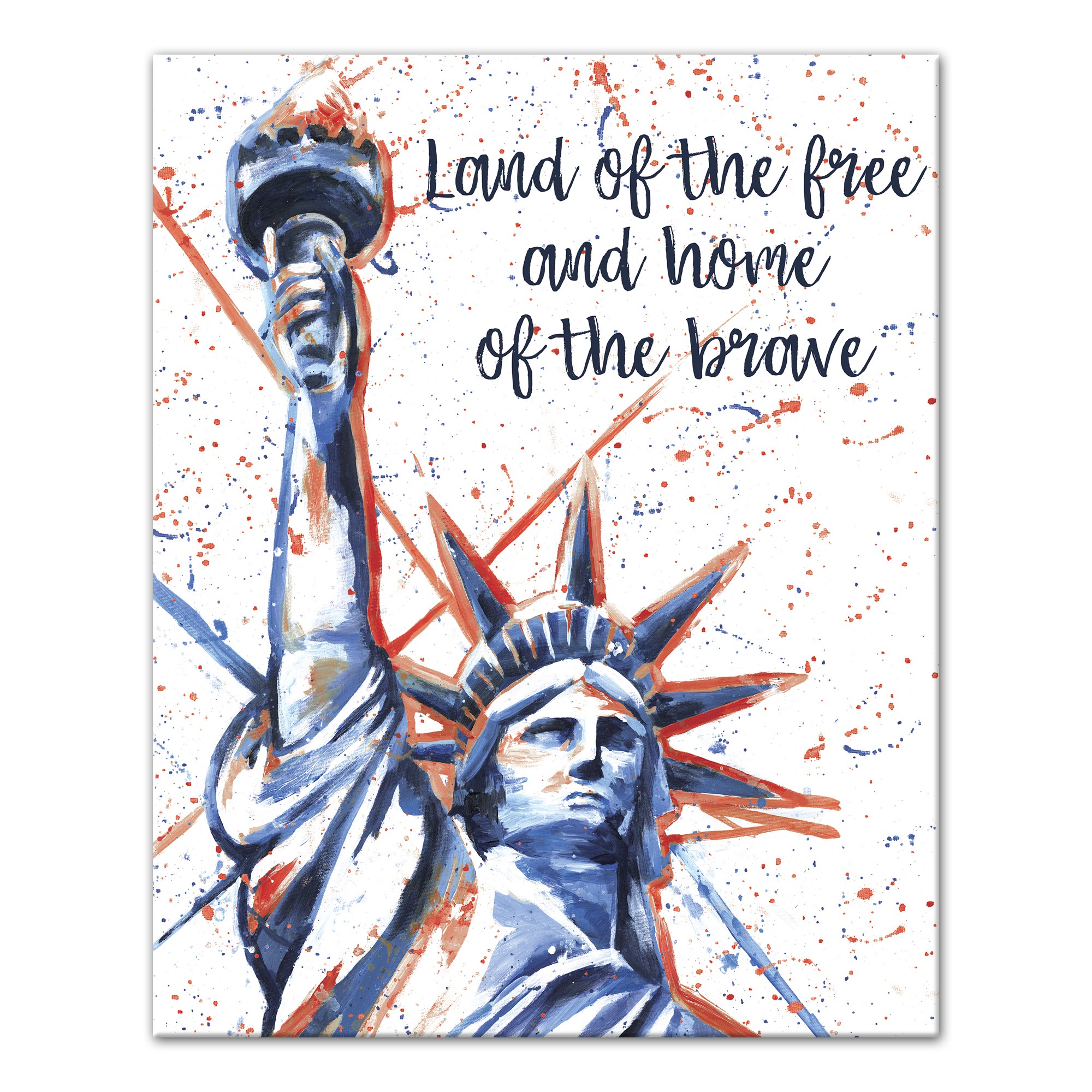 Land of the Free and Home of the Brave 16x20 Canvas Wall Art