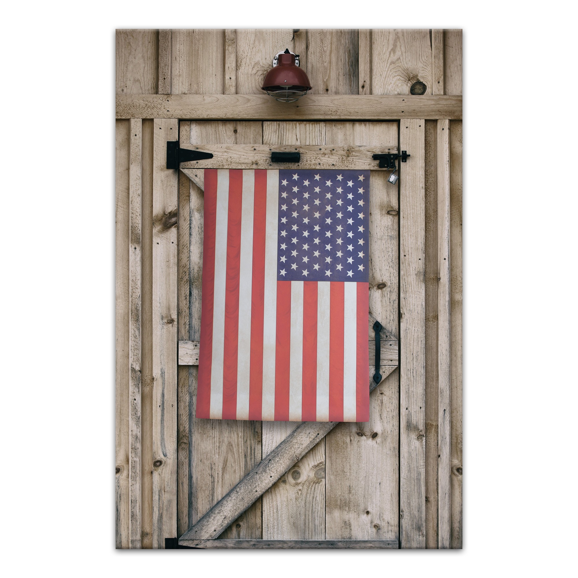 American Flag Barn Door 20x30 Canvas Wall Art