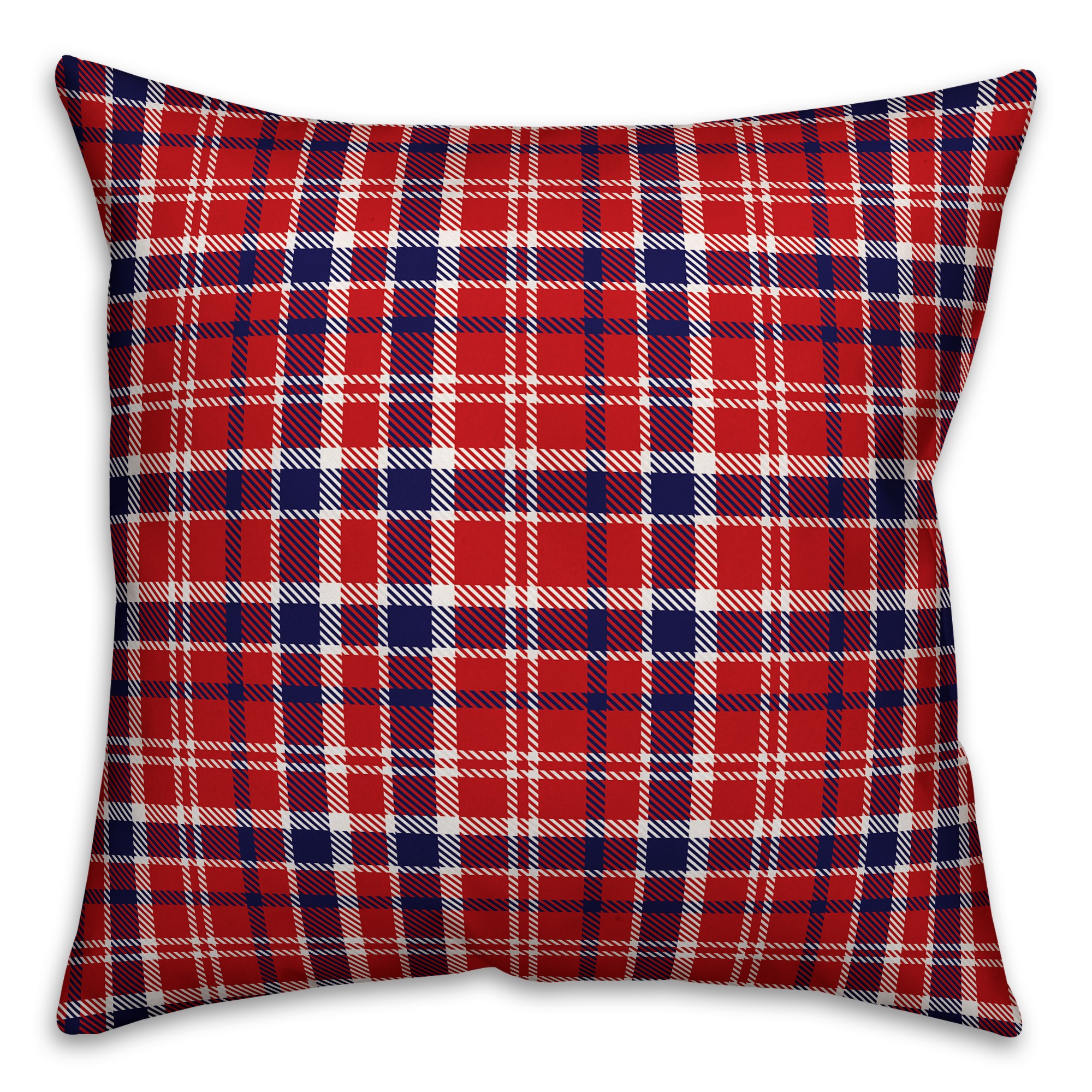Blue and Red Plaid 18x18 Spun Poly Pillow