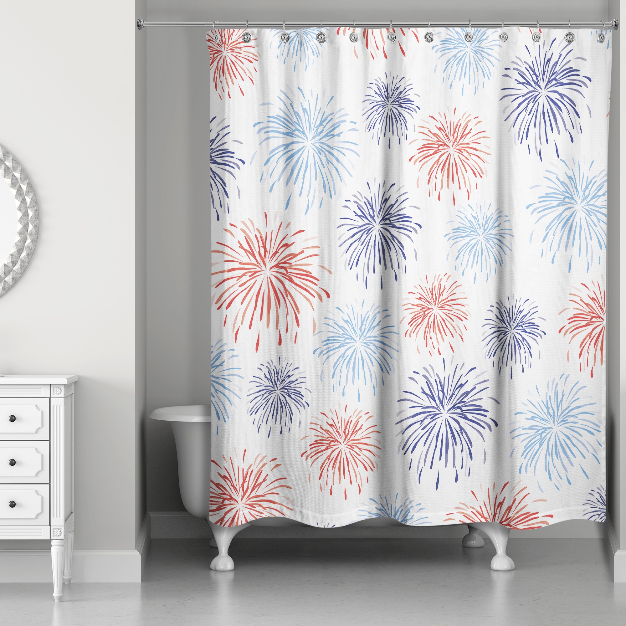 Fireworks Pattern 71x74 Shower Curtain