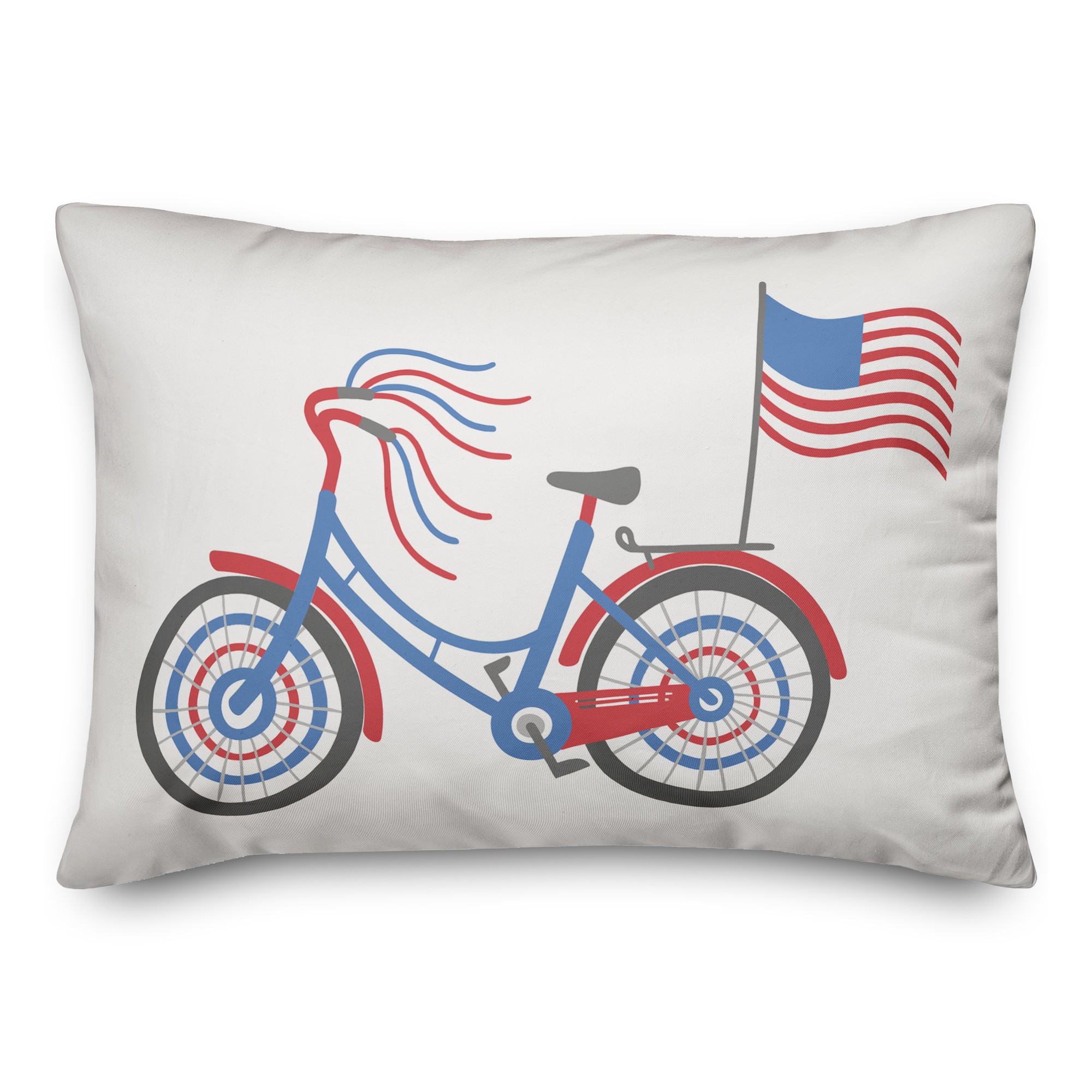 Patriotic Parade Bike 14x20 Spun Poly Pillow