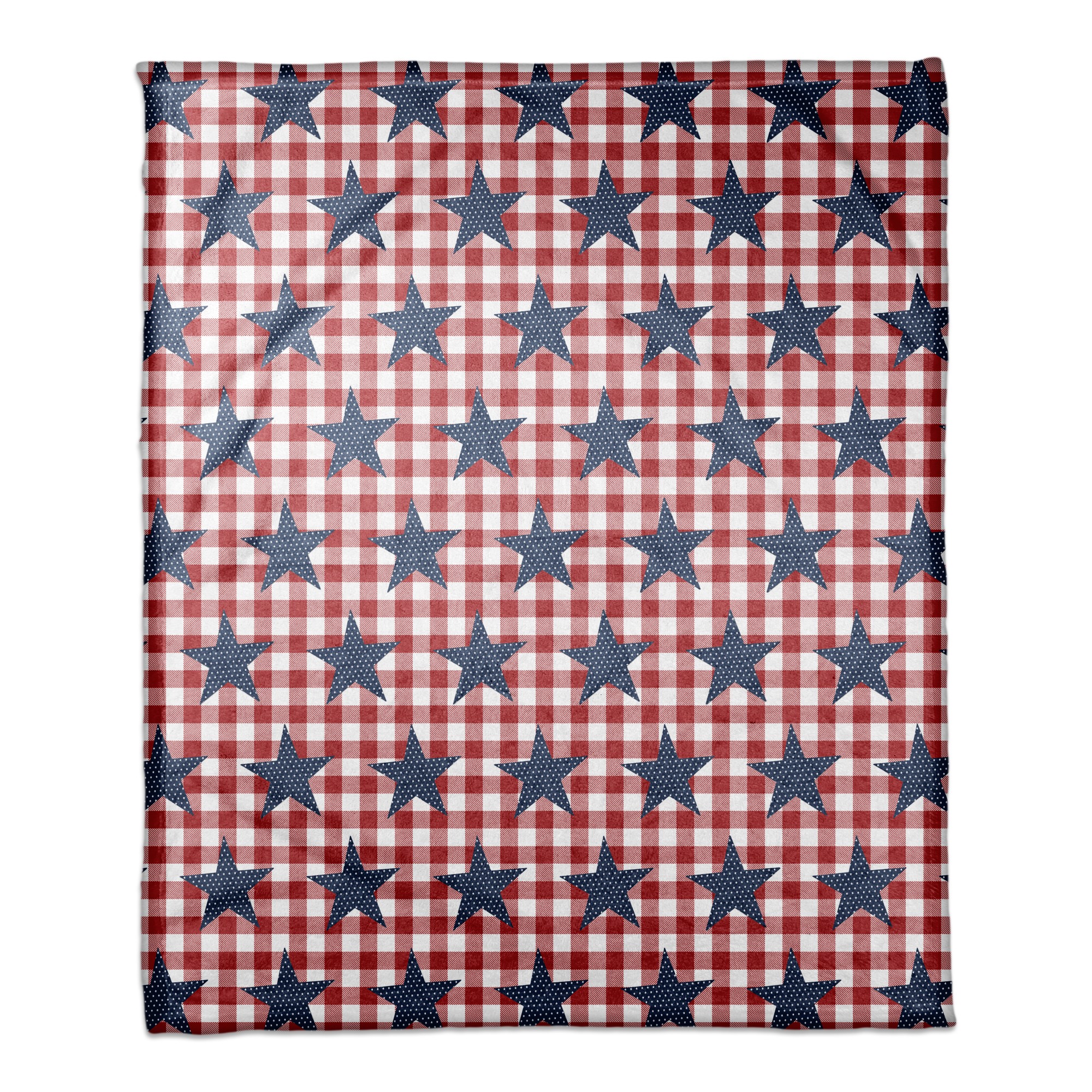 Stars Buffalo Check 50x60 Coral Fleece Blanket
