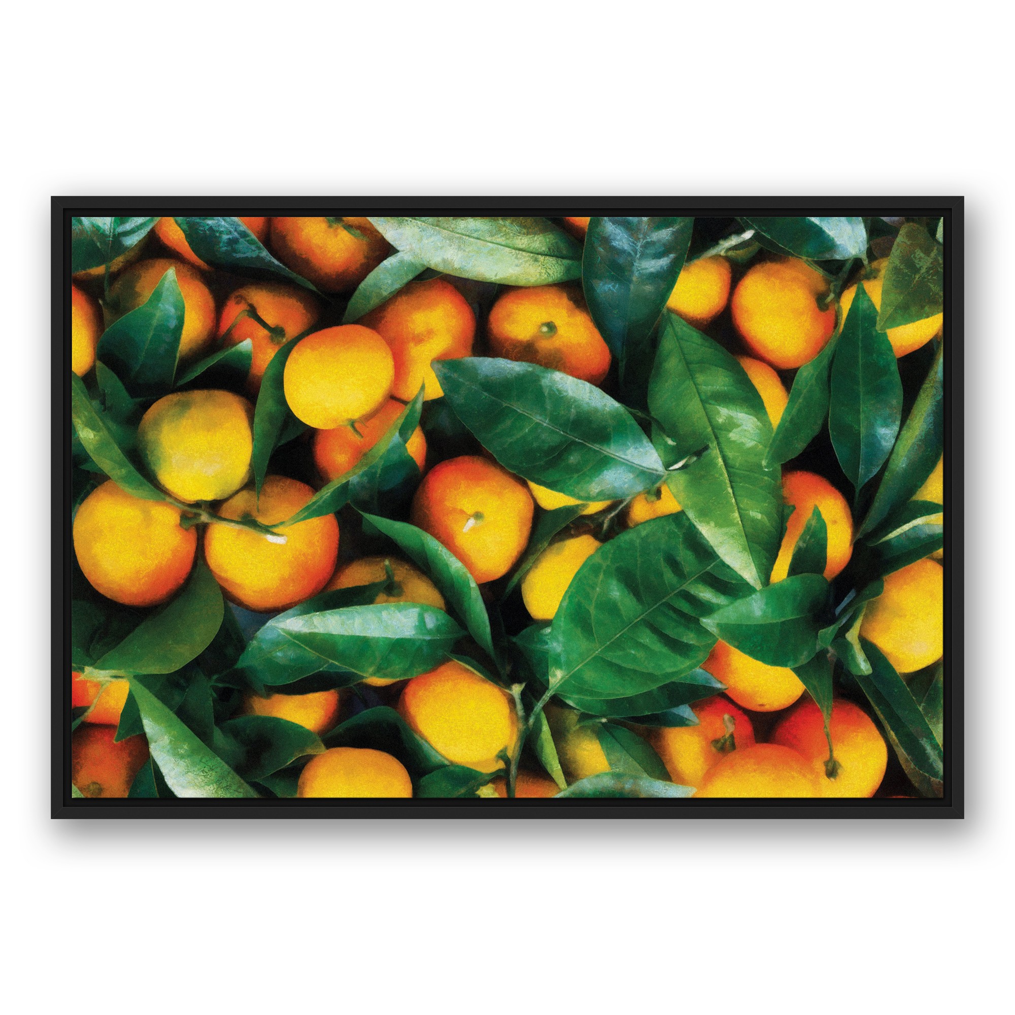 Bunches of Oranges 24x36 Black Floating Framed Canvas