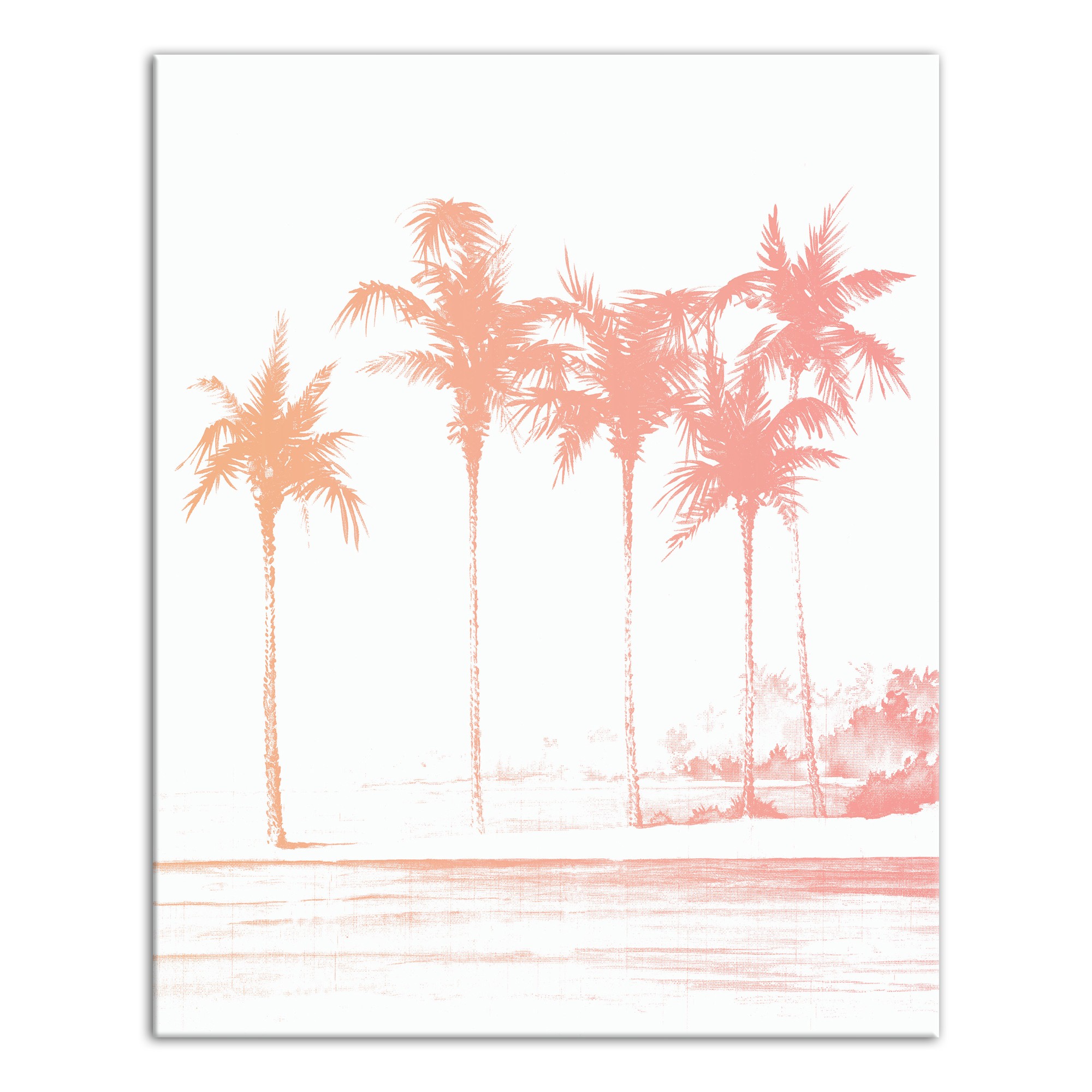 Pink Palm Trees 16x20 Canvas Wall Art