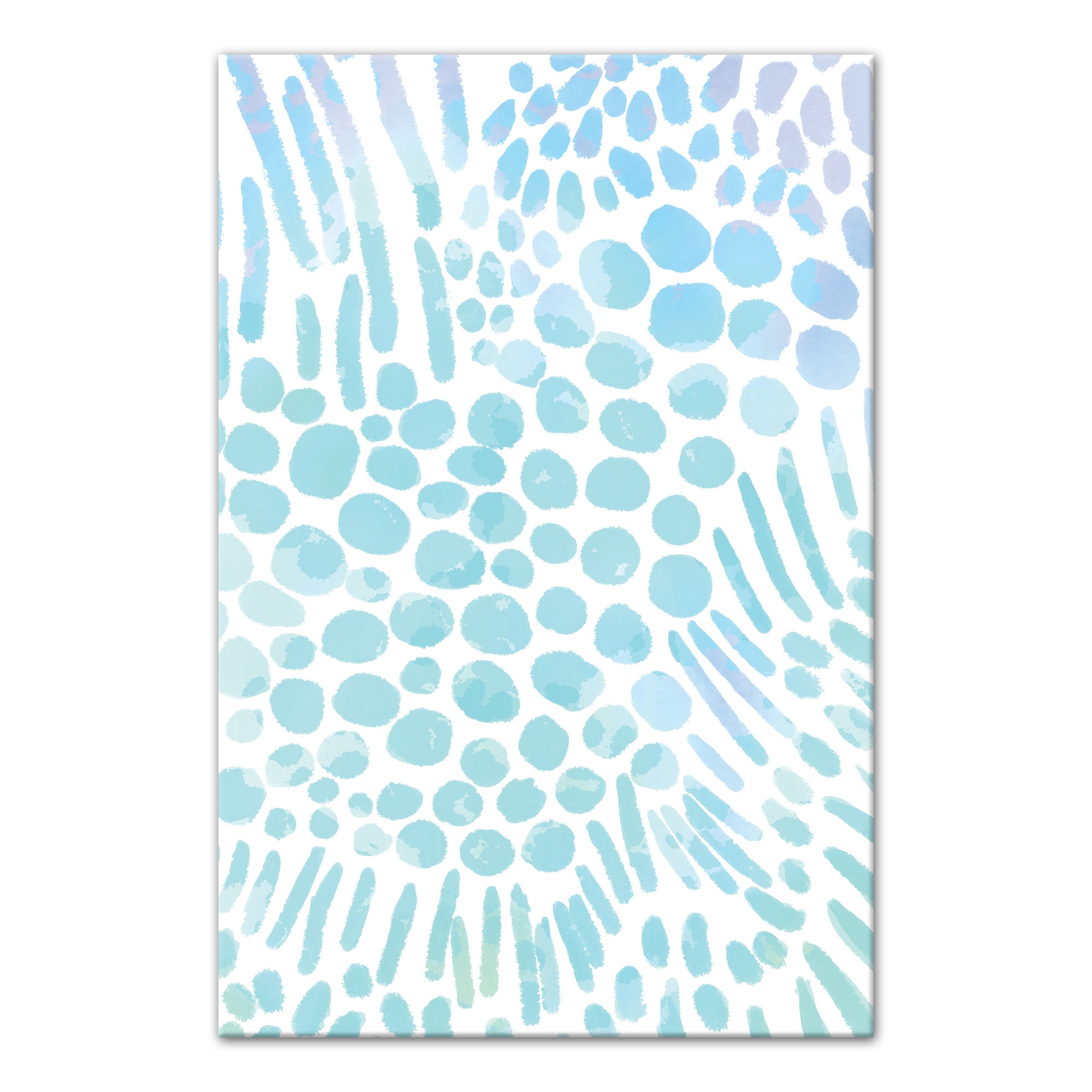 Blue Watercolor Doodles 12x18 Canvas Wall Art