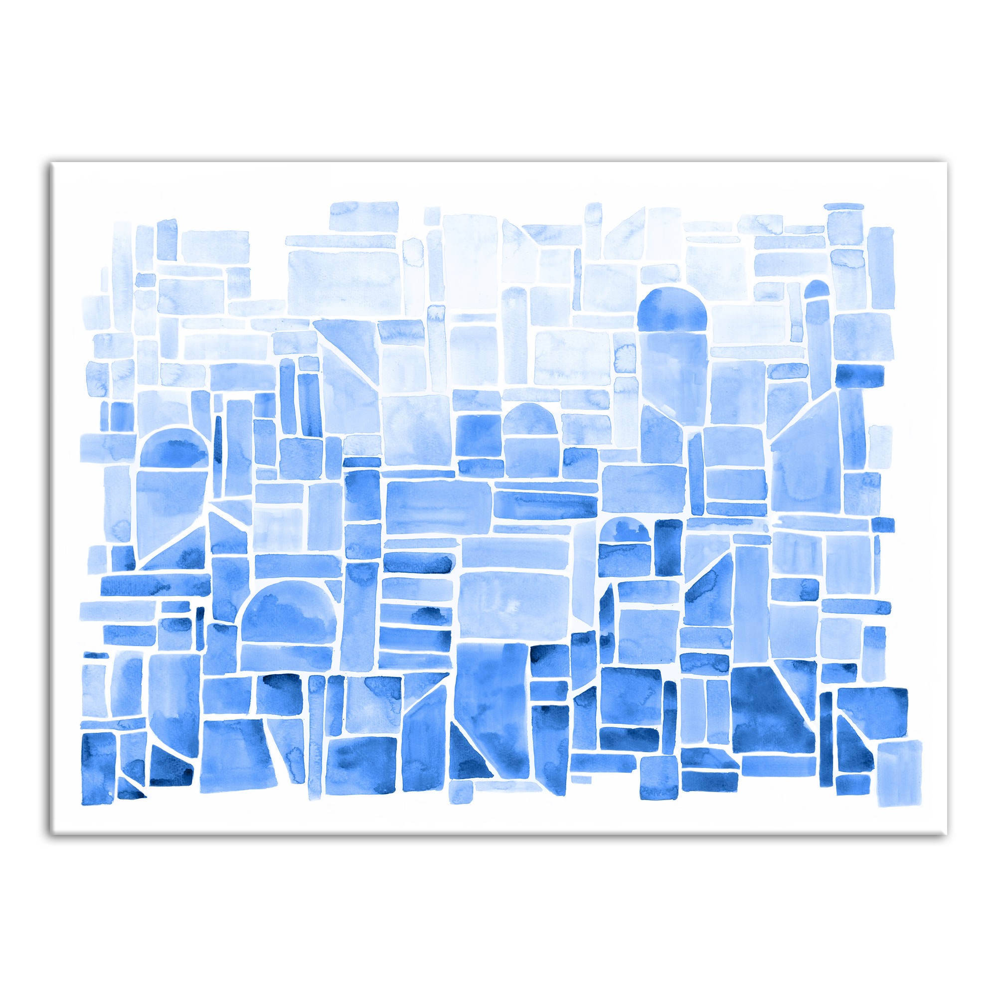 Geo-Watercolor Blue 18x24 Canvas Wall Art