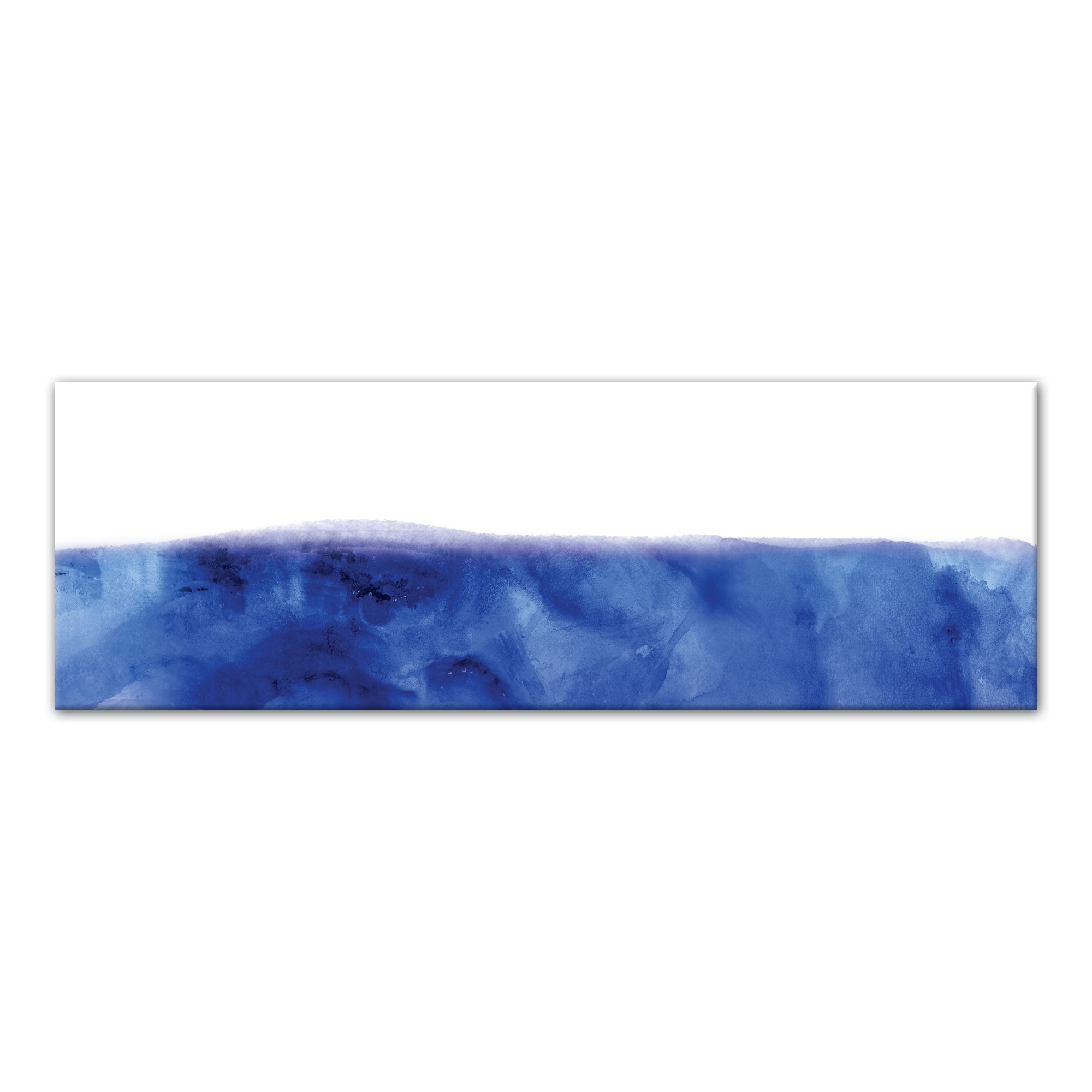 Navy Watercolor Half Horizontal 20x60 Canvas Wall Art