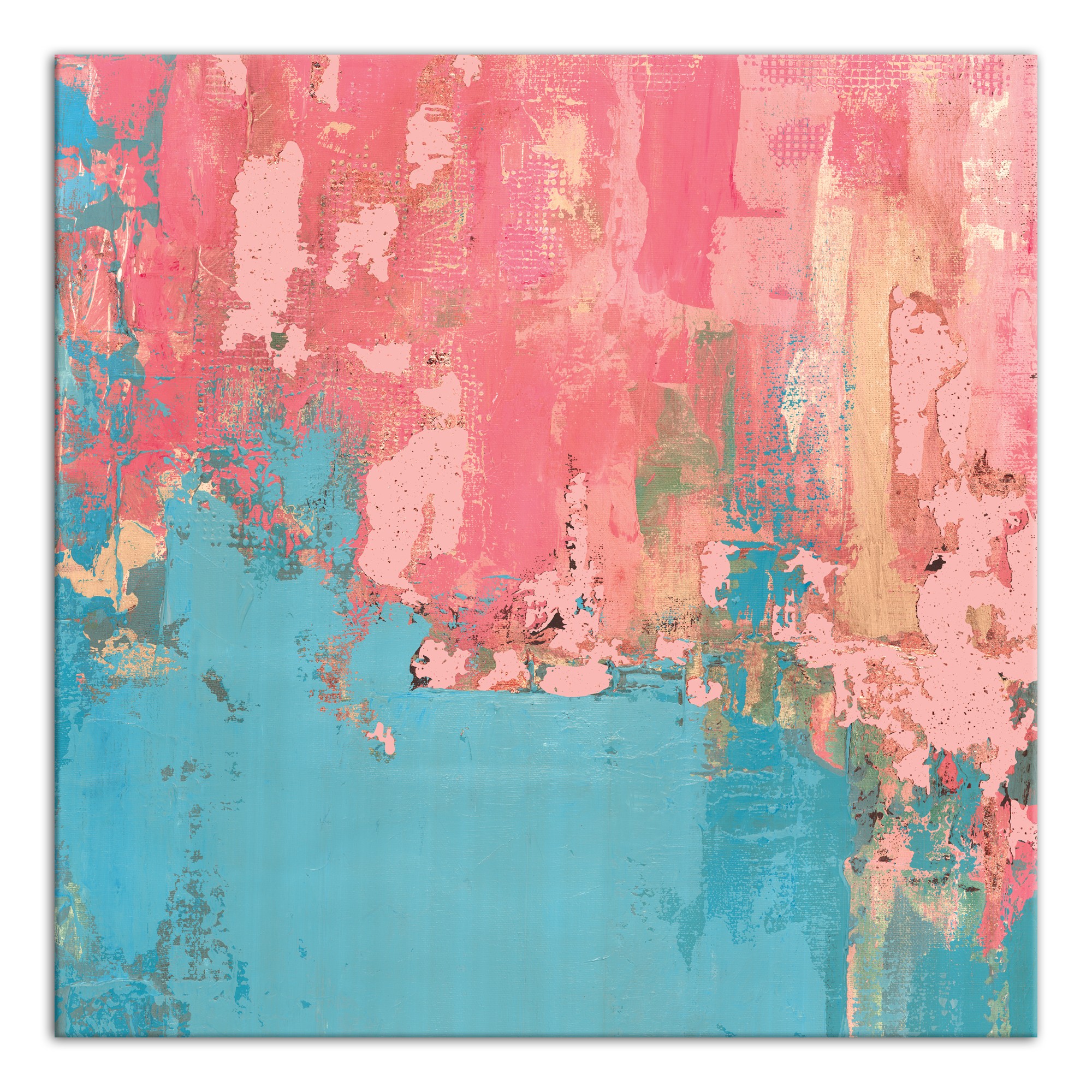 Pink and Blue Abstract 30x30 Canvas Wall Art