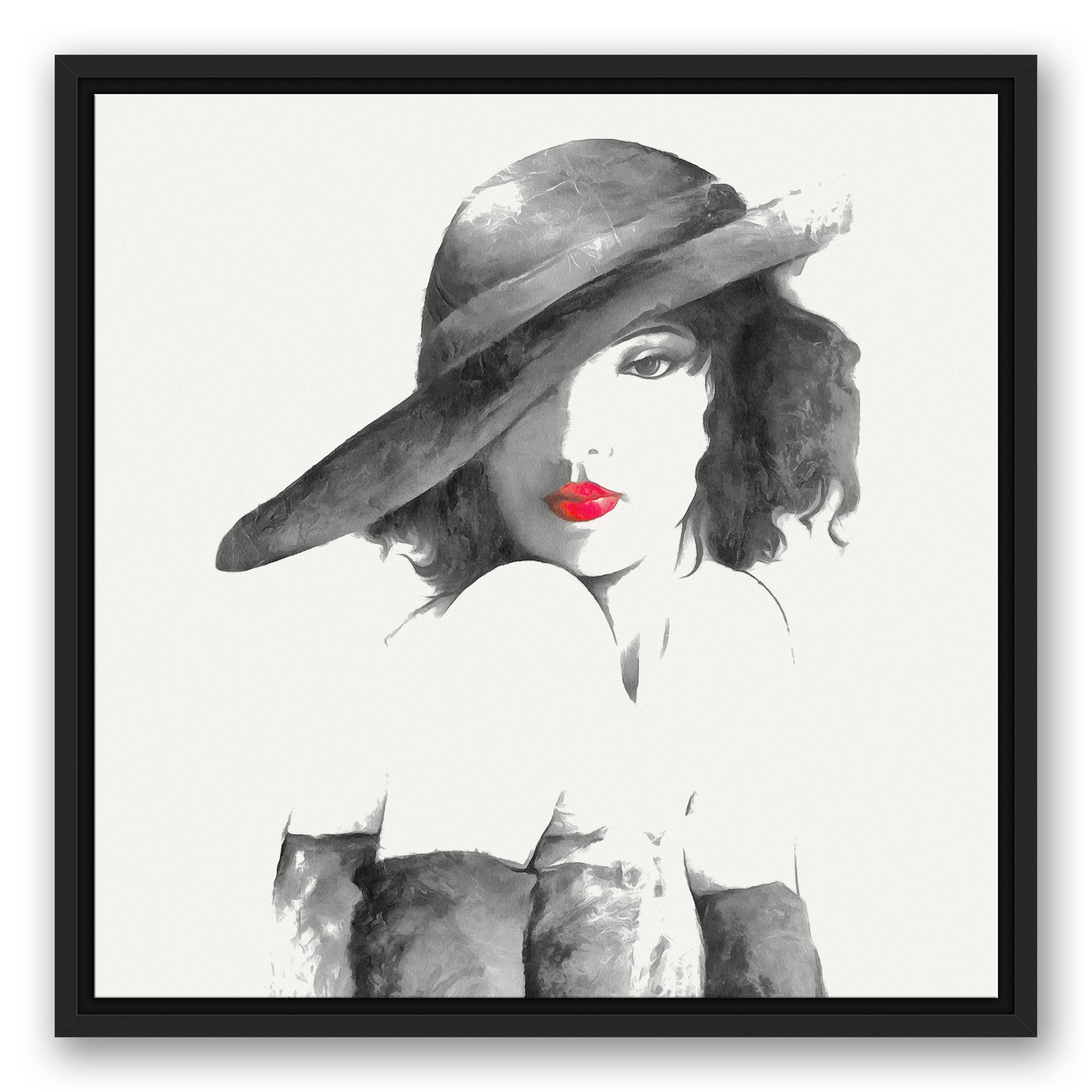 Drama Duchess 20x20 Black Floating Framed Canvas