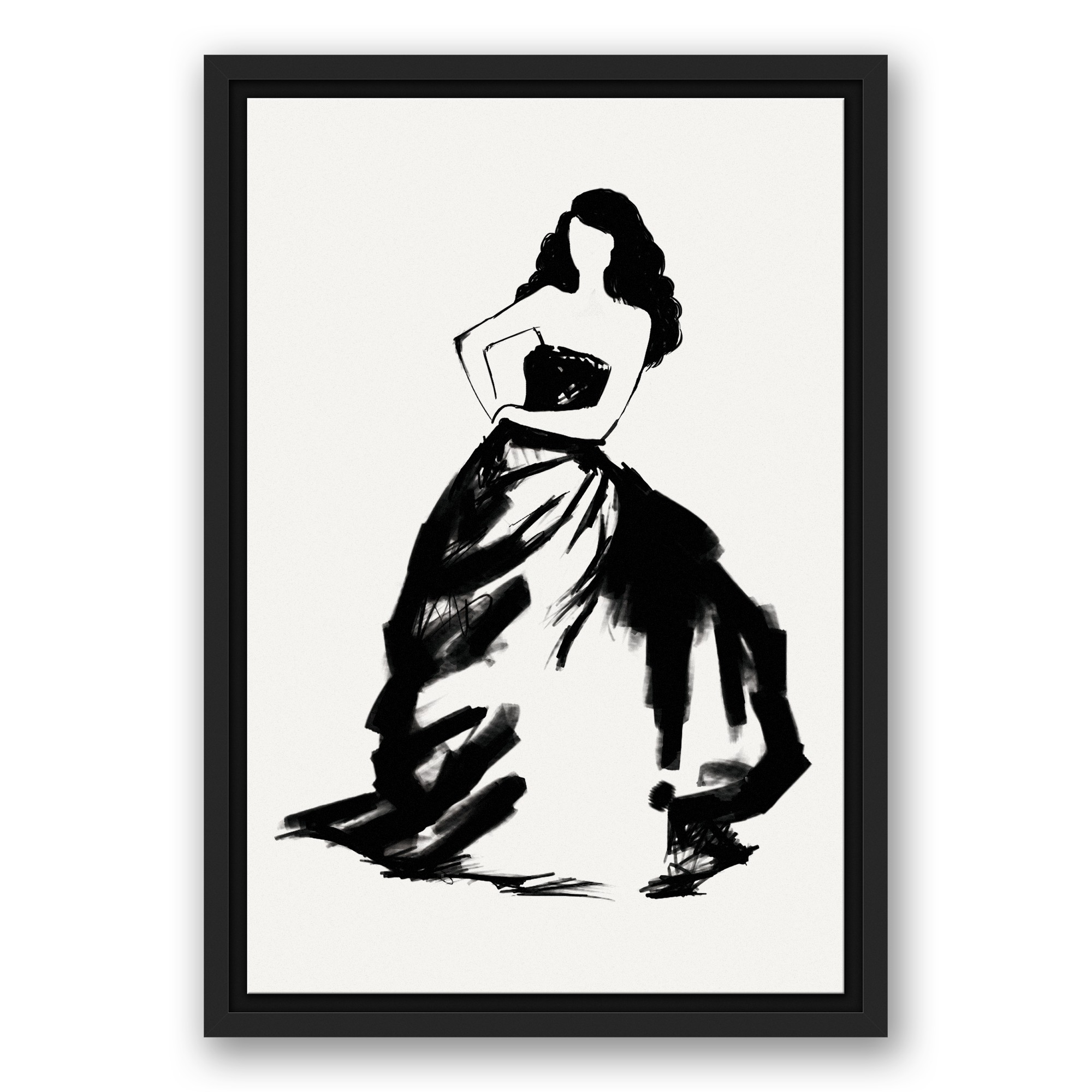 Ball Gown 12x18 Black Floating Framed Canvas